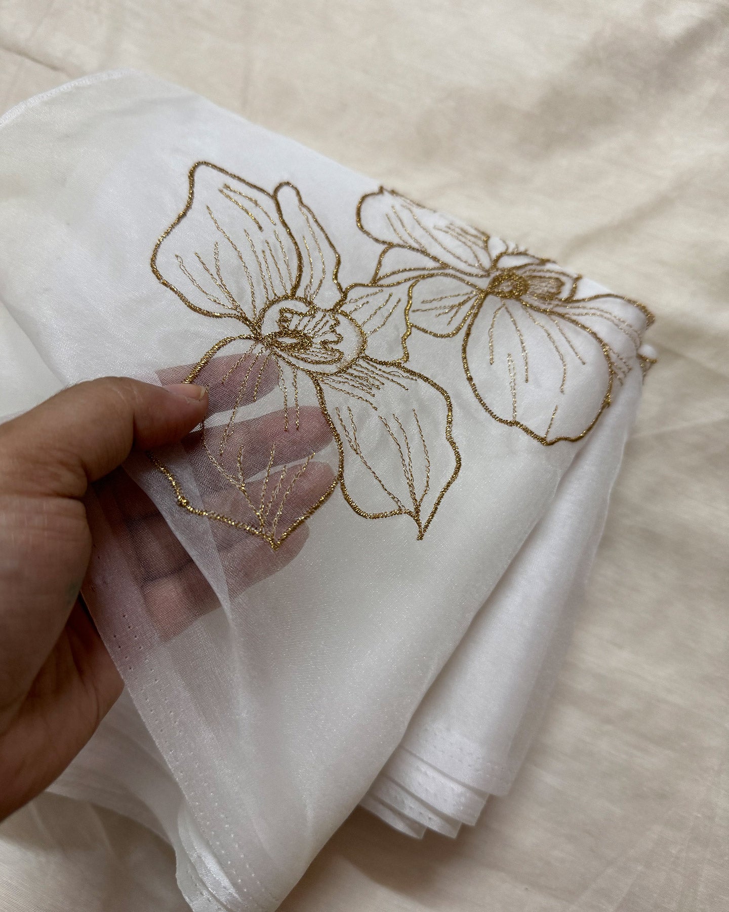 Tulip Cream Saree