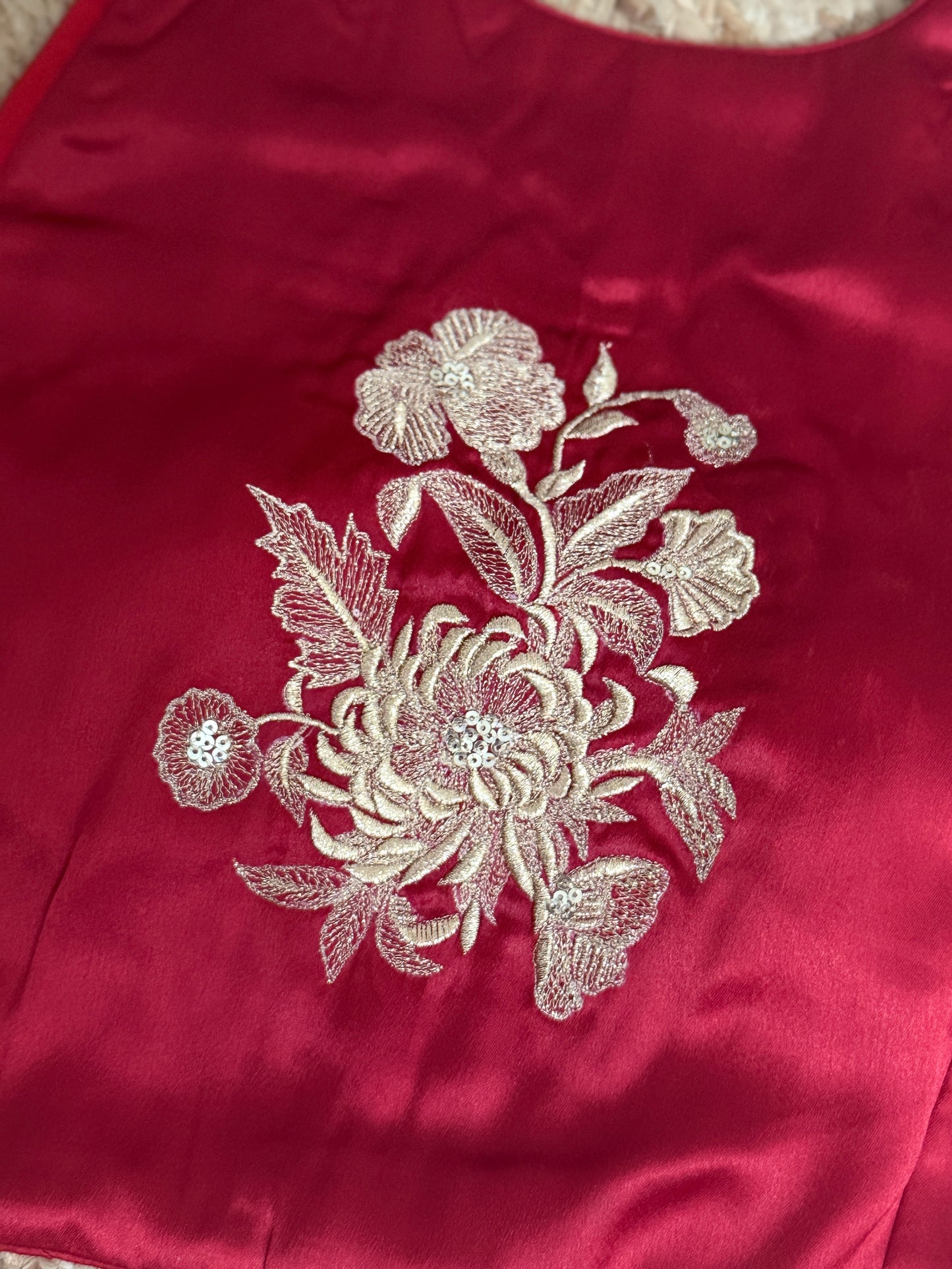 Satin coral red Blouse