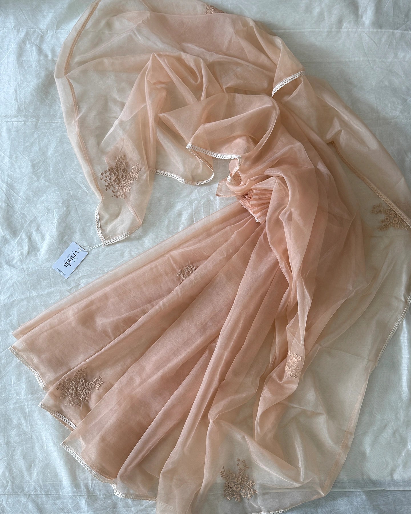 Apricot Blush Saree