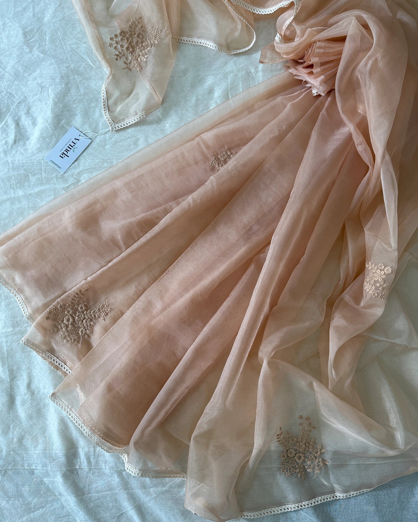 Apricot Blush Saree
