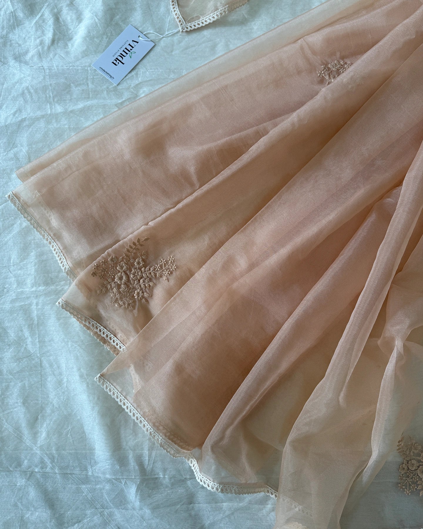 Apricot Blush Saree