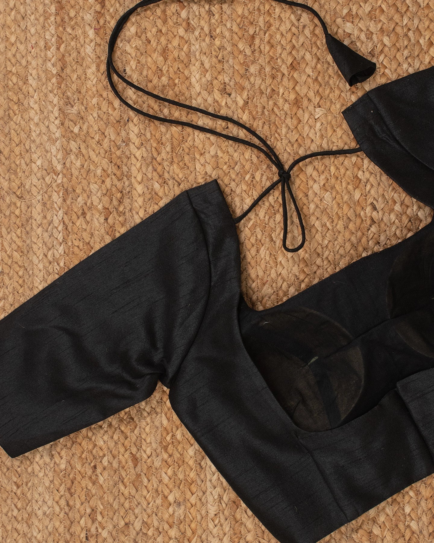 Black Curve Solid Blouse