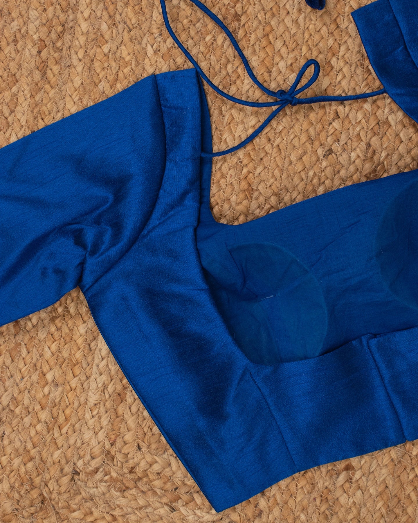 Blue Curve Solid Blouse
