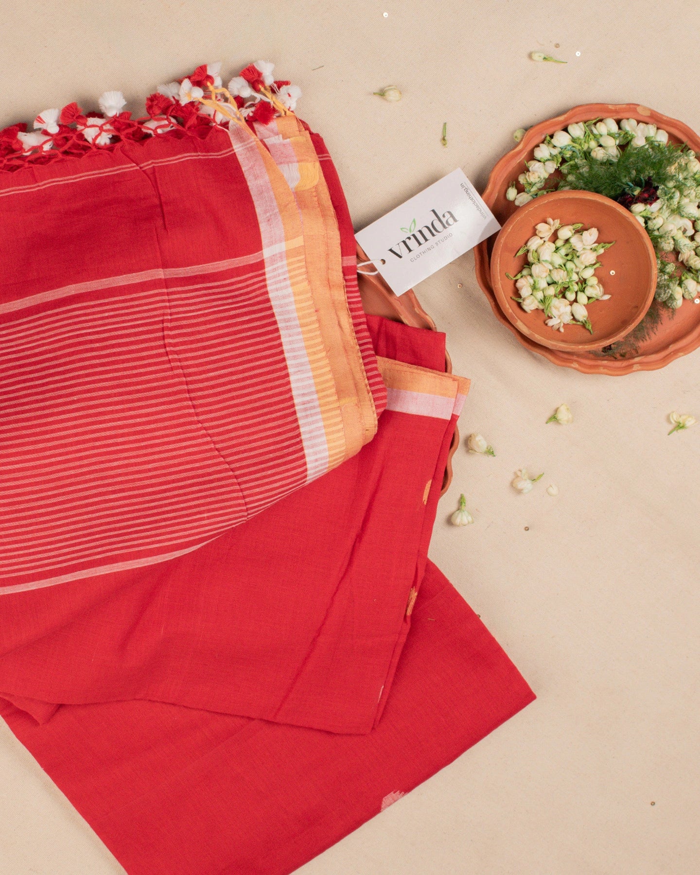 Bristi Brick Red Saree