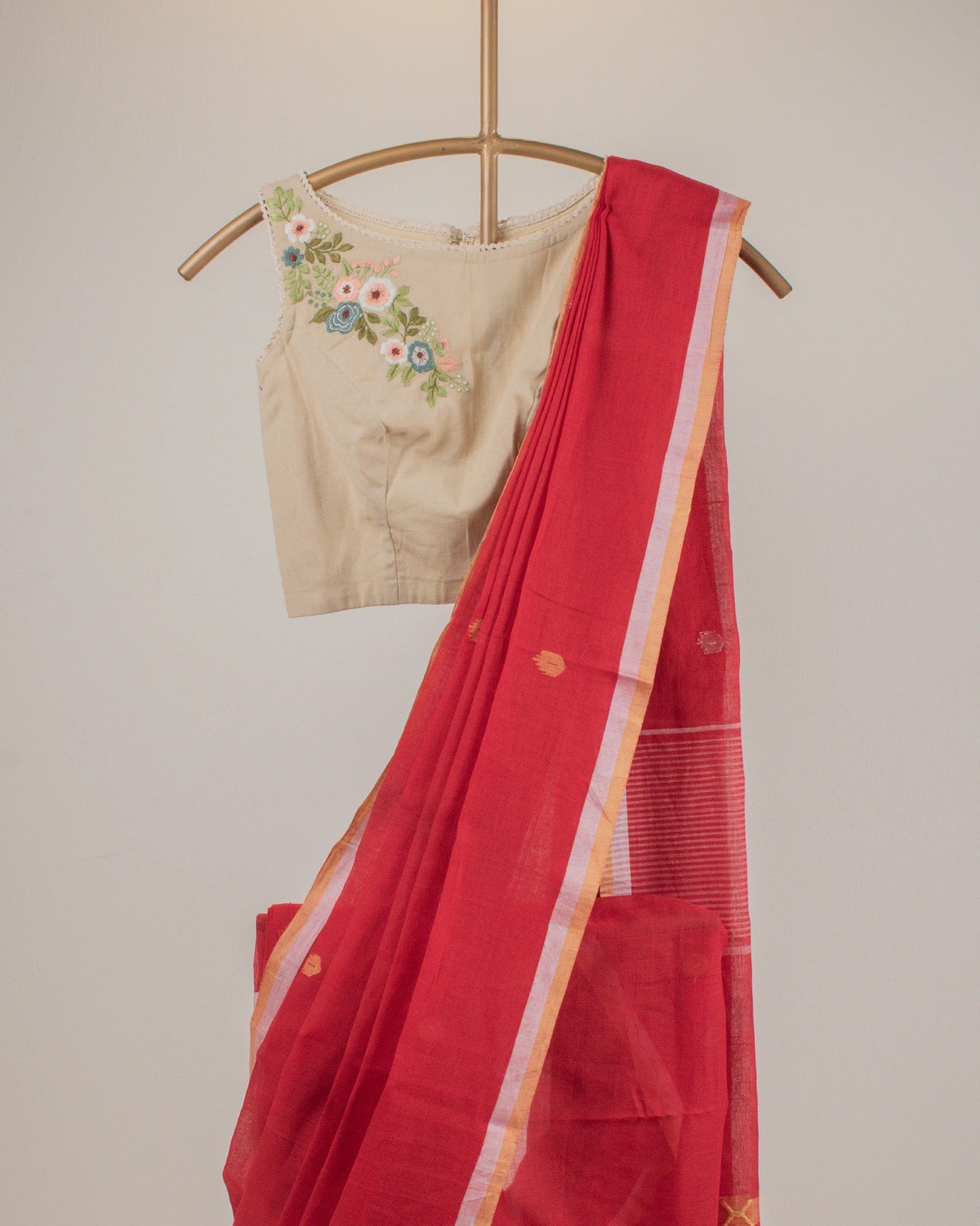 Bristi Brick Red Saree