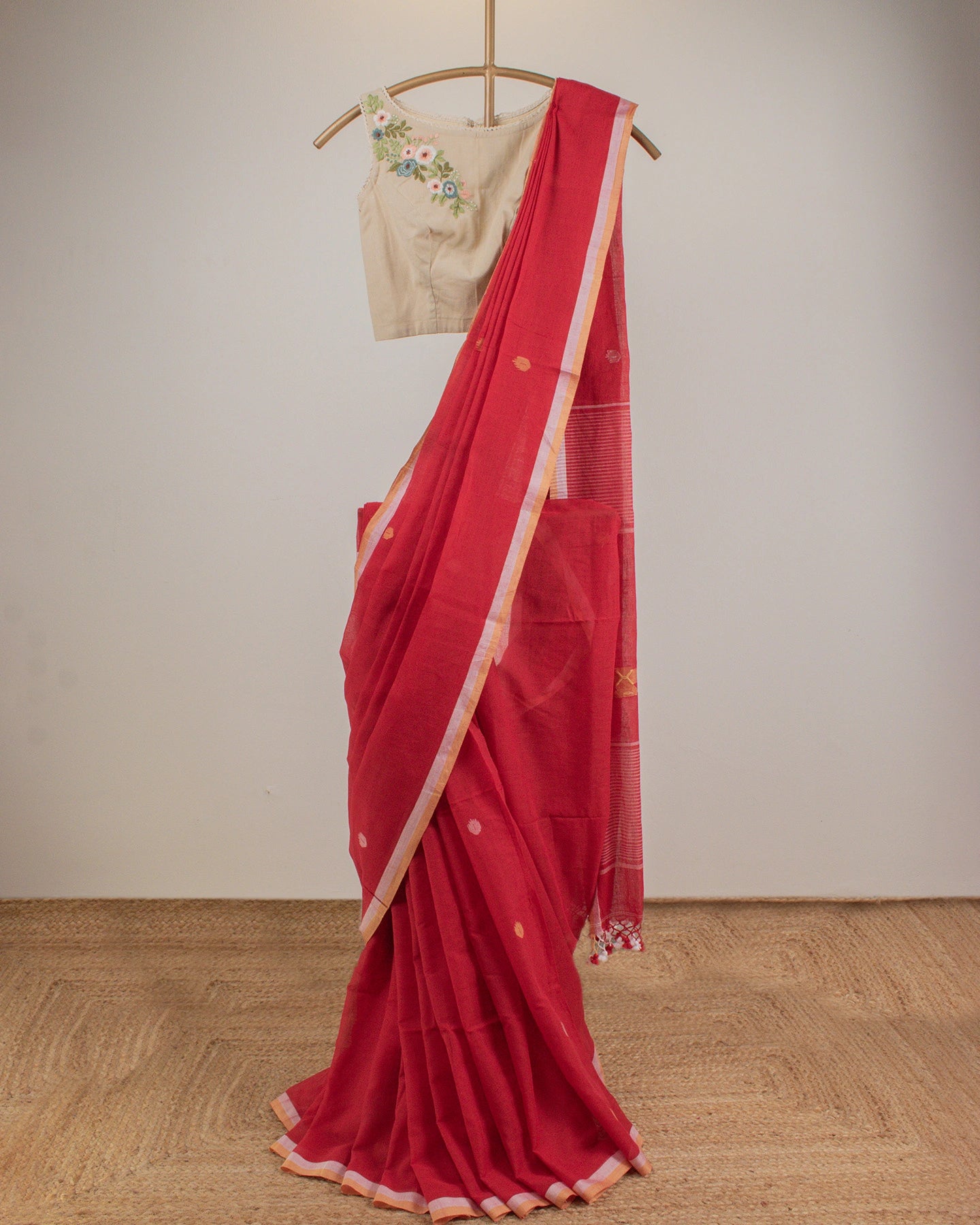 Bristi Brick Red Saree