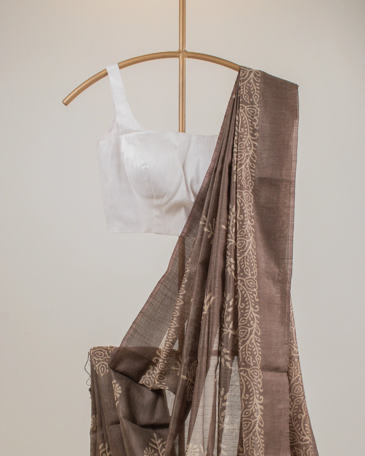Brown Ghicha Tussar Saree