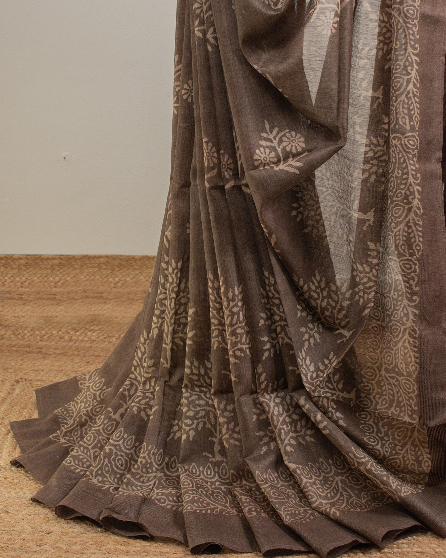 Brown Ghicha Tussar Saree