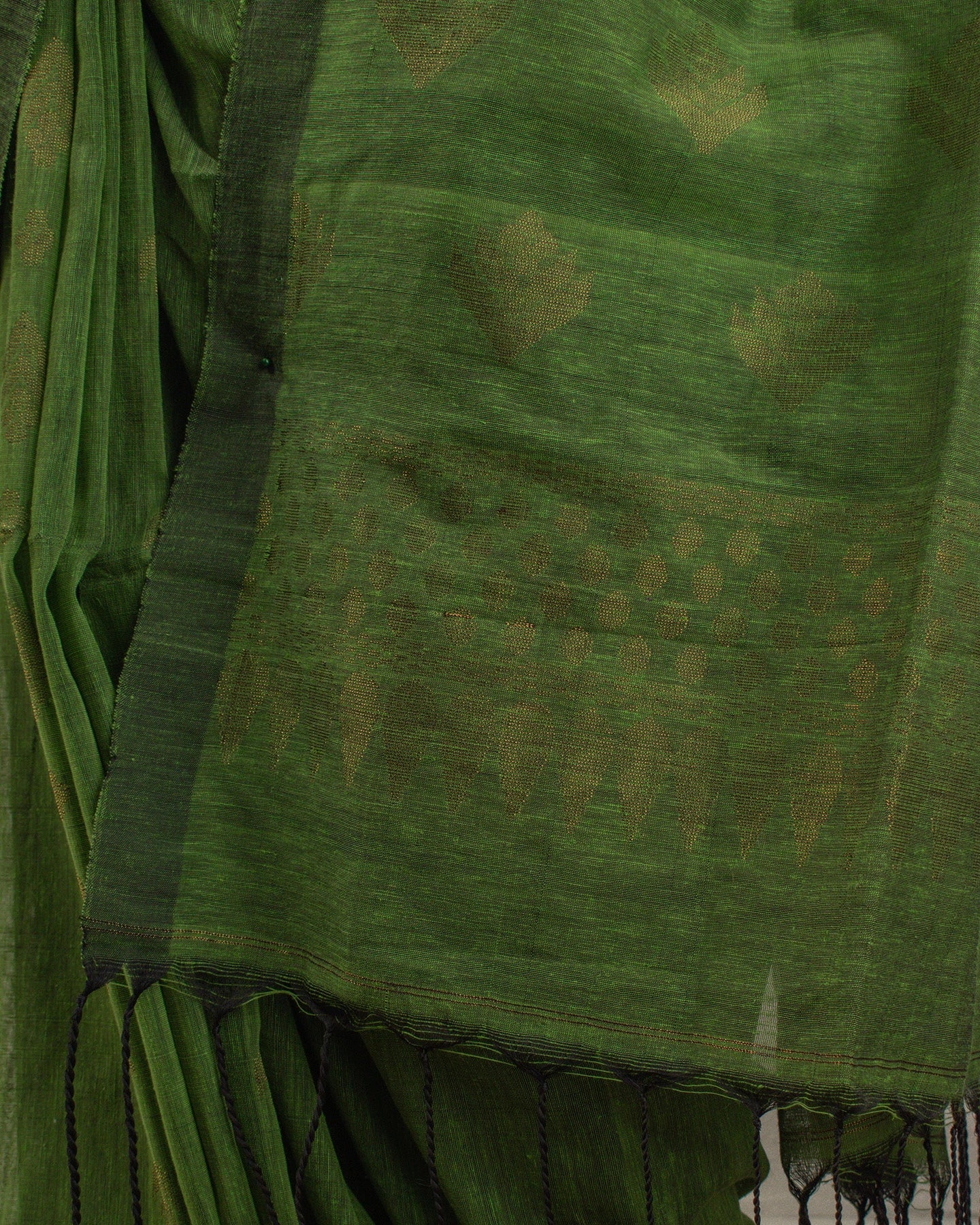 Dia Green Handwoven Linen Saree