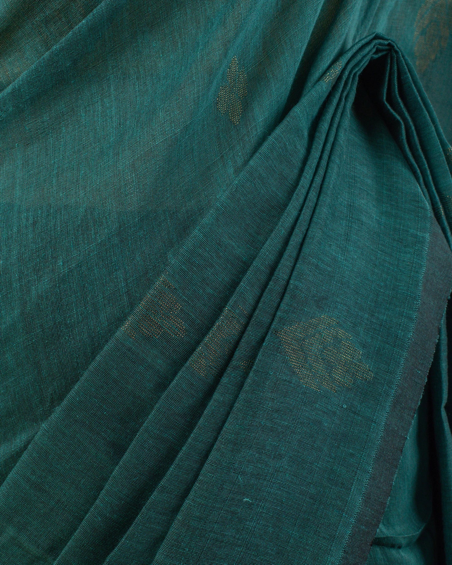 Dia Turquoise Handwoven Linen Saree