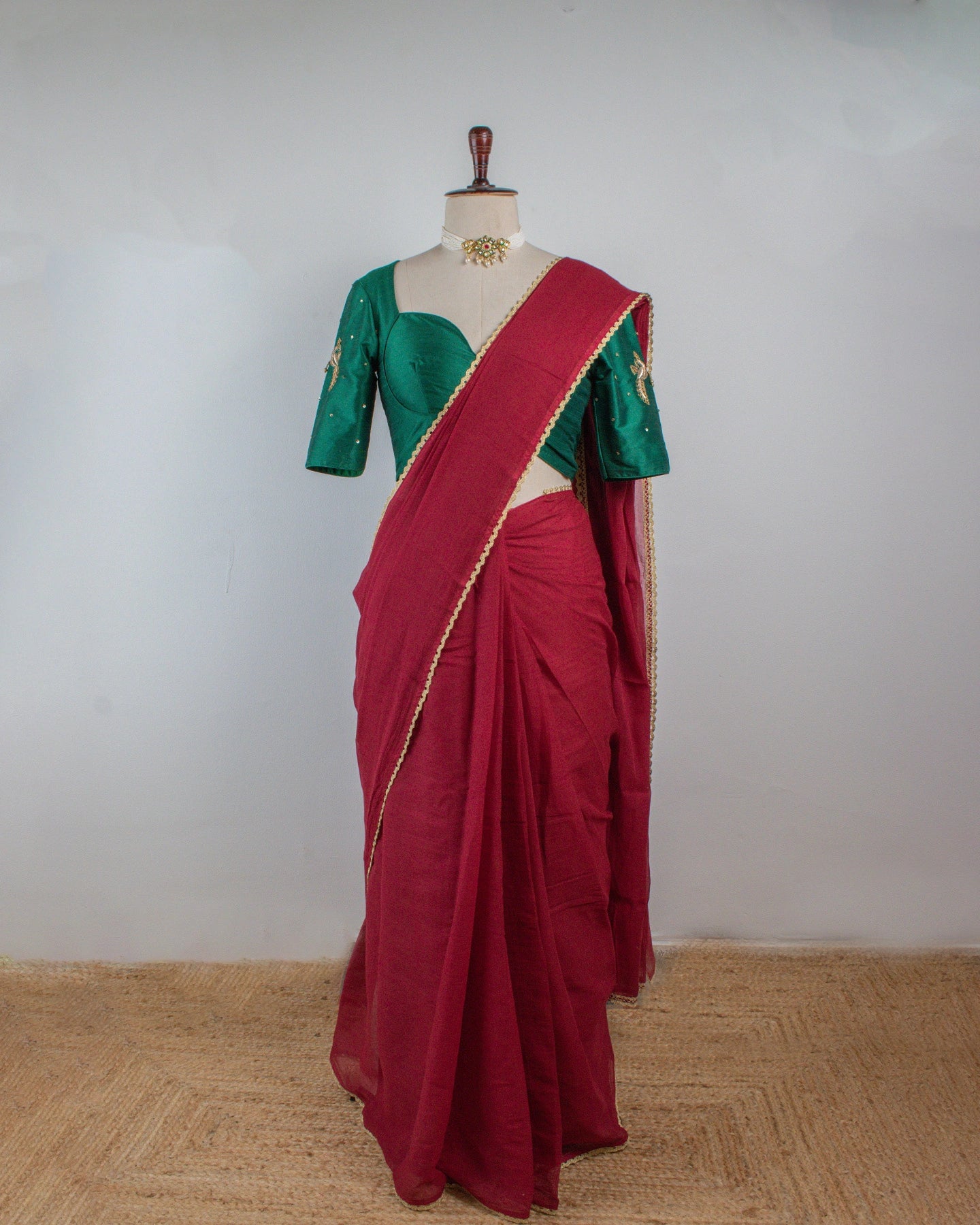 Gold's Ruby Saree