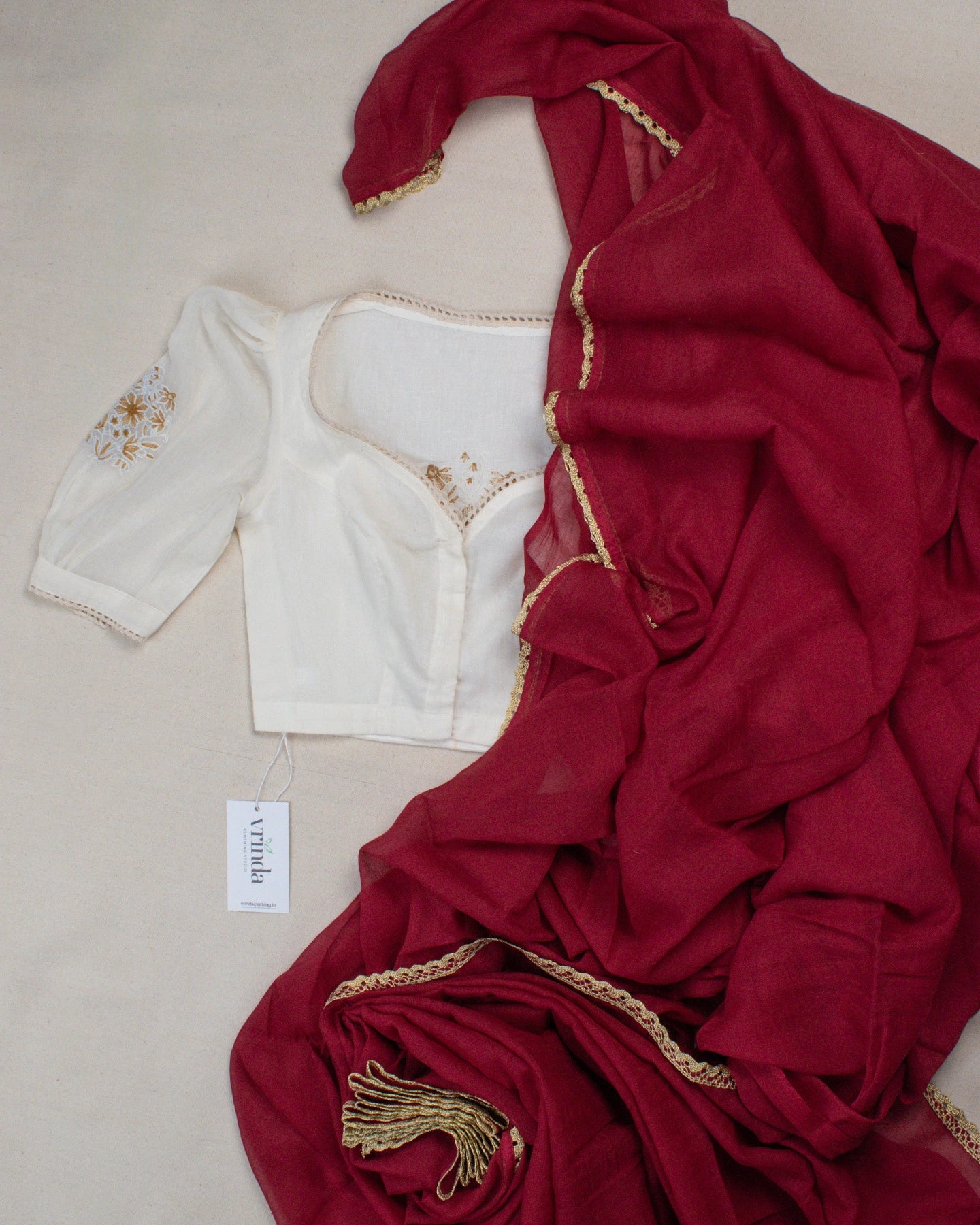 Gold's Ruby Saree