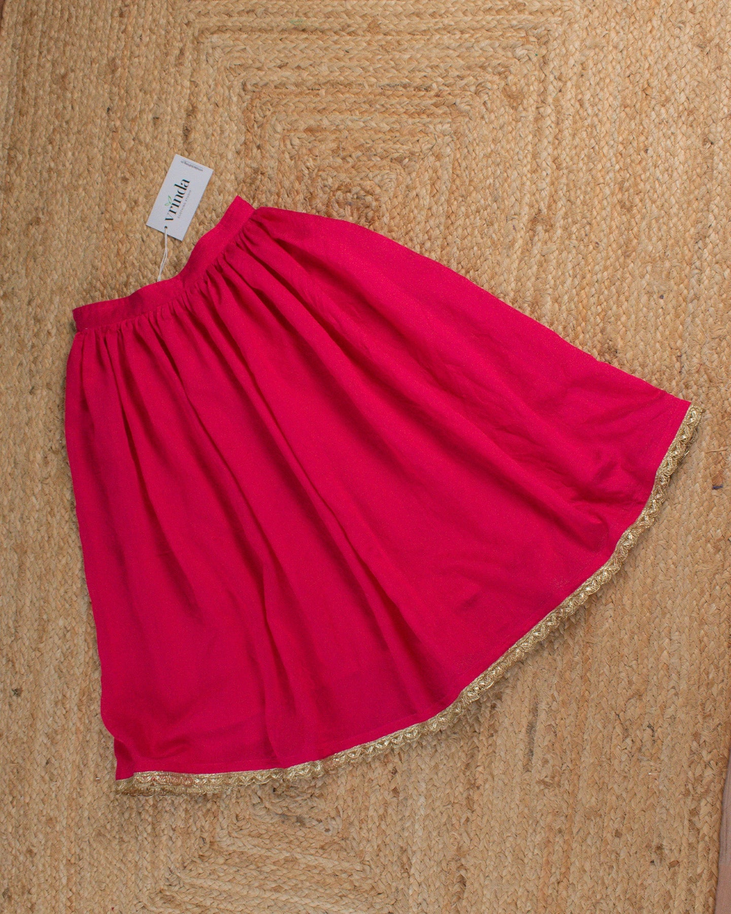 Gulabi Chanderi Kids Skirt