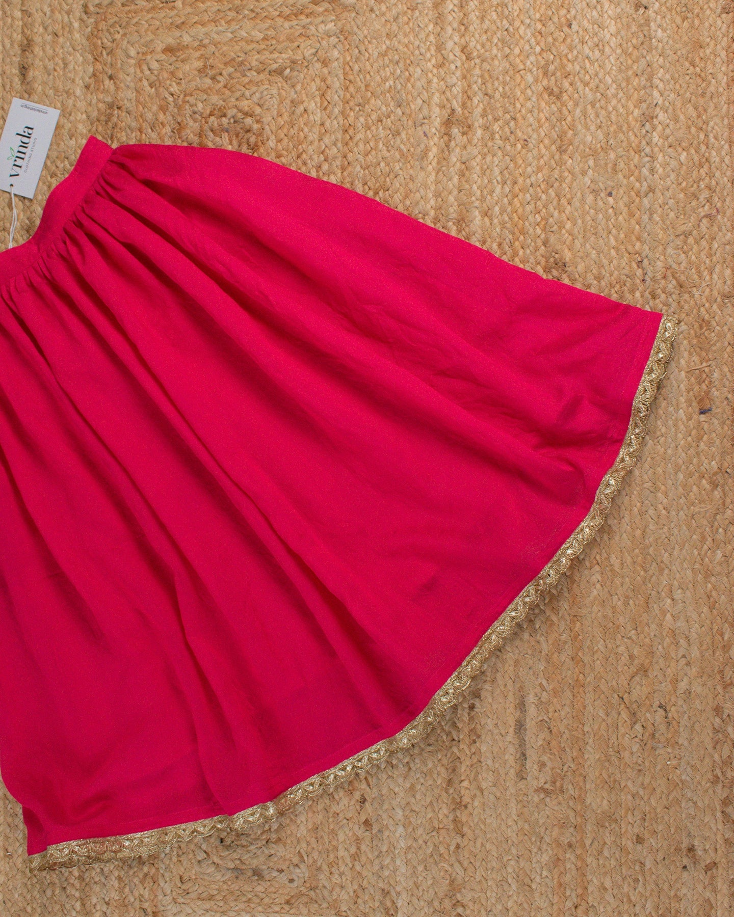 Gulabi Chanderi Kids Skirt