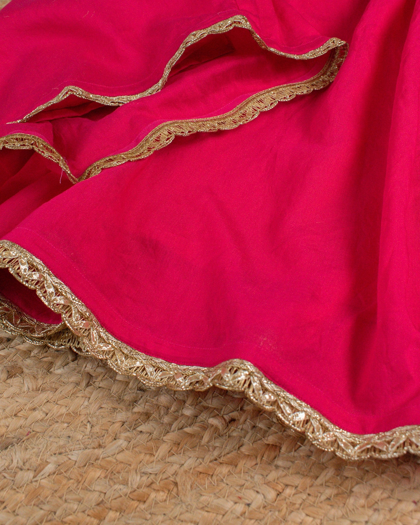 Gulabi Chanderi Kids Skirt