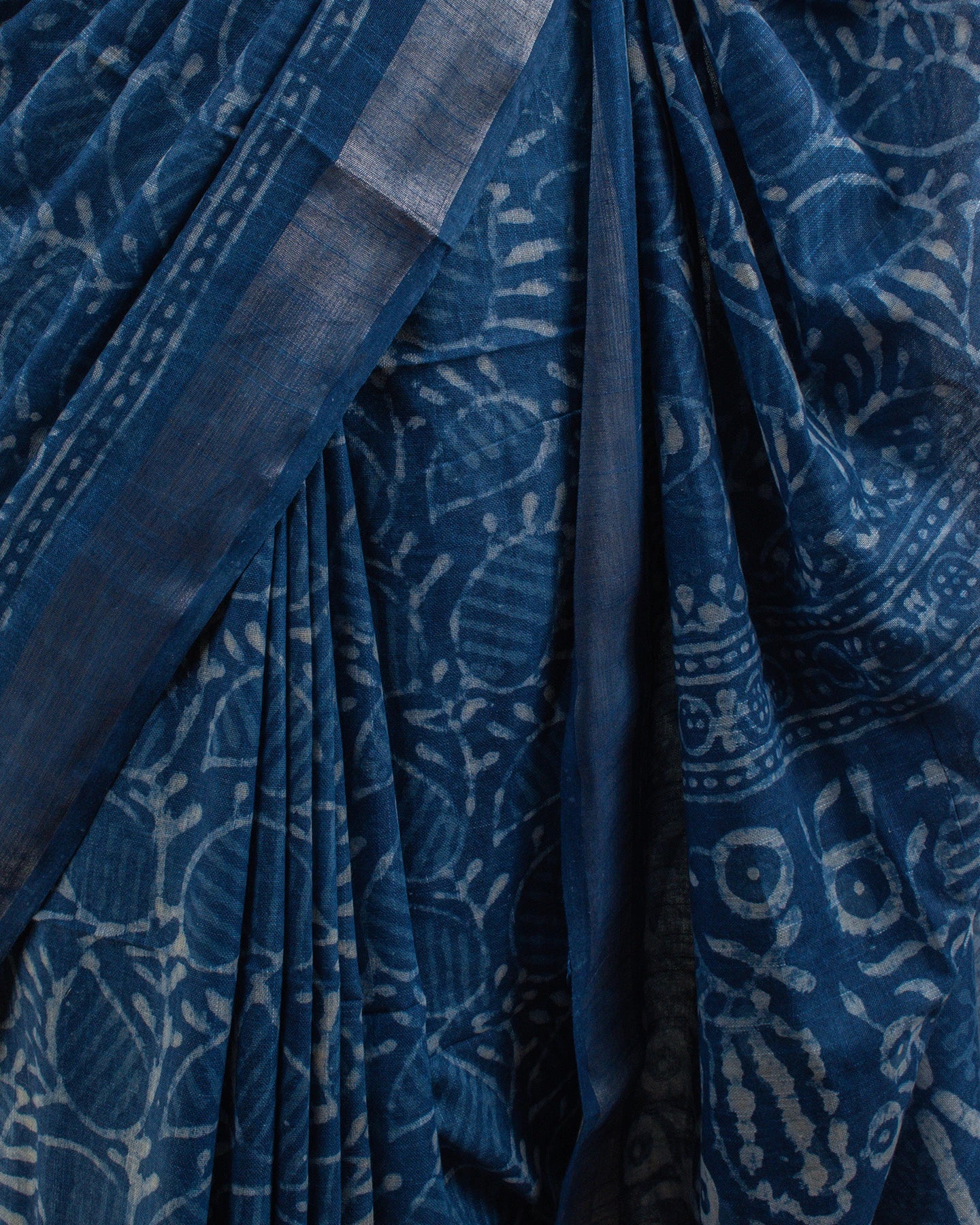 Indigo Jaal Linen Saree