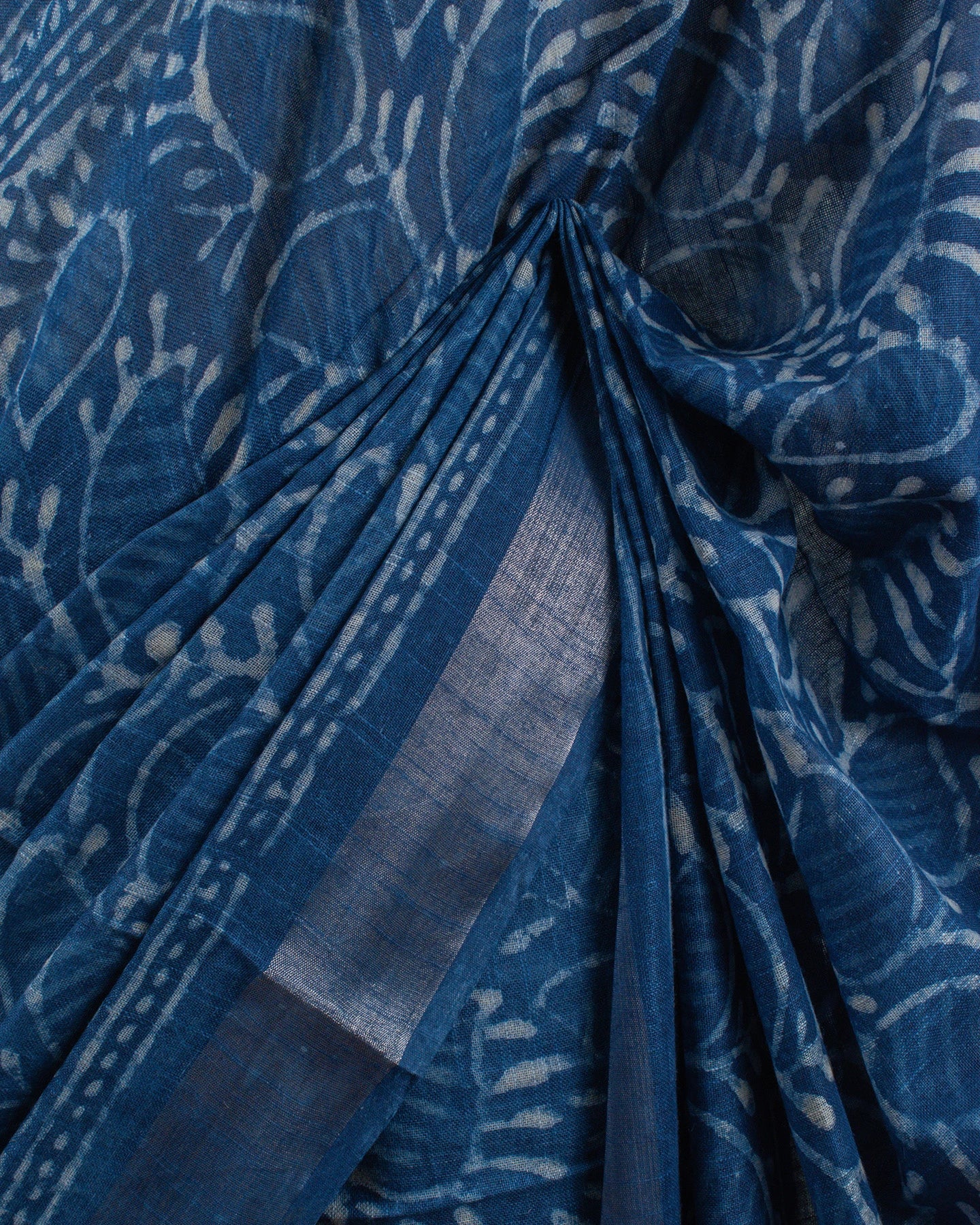 Indigo Jaal Linen Saree