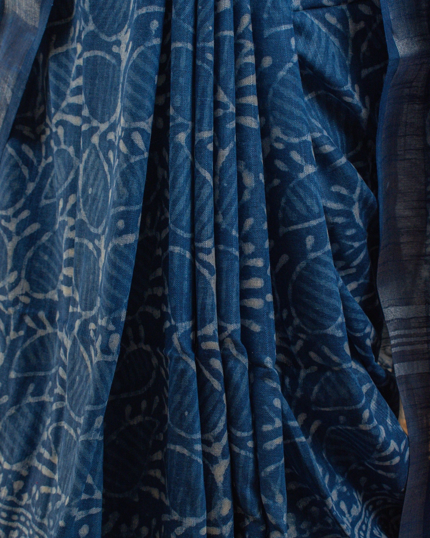 Indigo Jaal Linen Saree