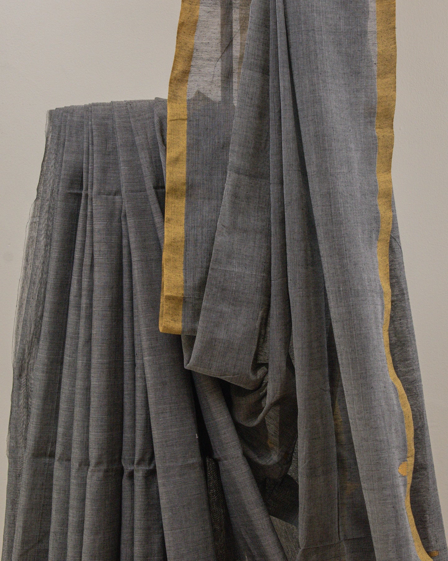 Jamdani Grey Stripes Saree