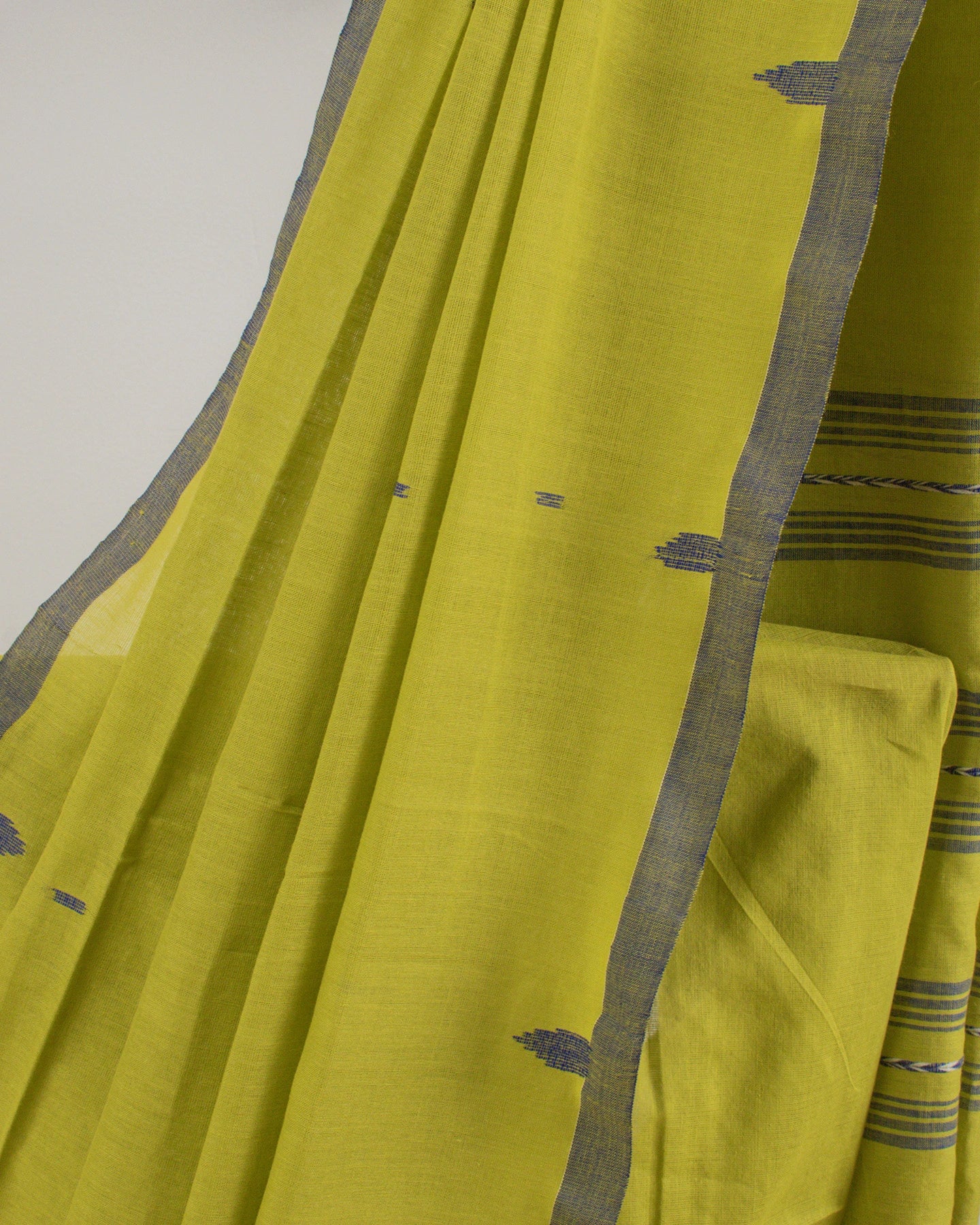 Jamdani Mustard Stripes Saree