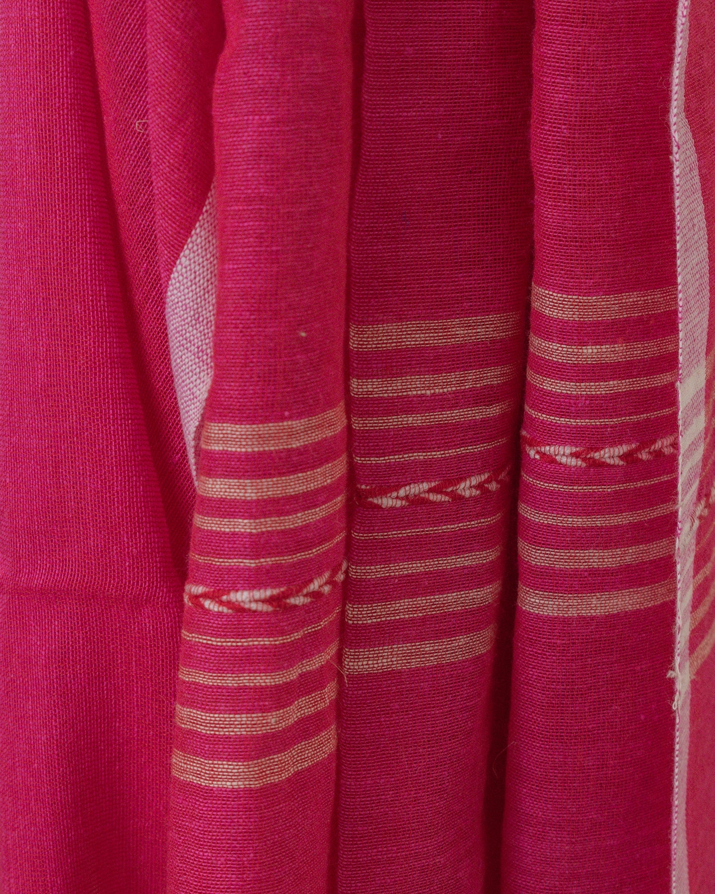 Jamdani Pink Stripes Saree