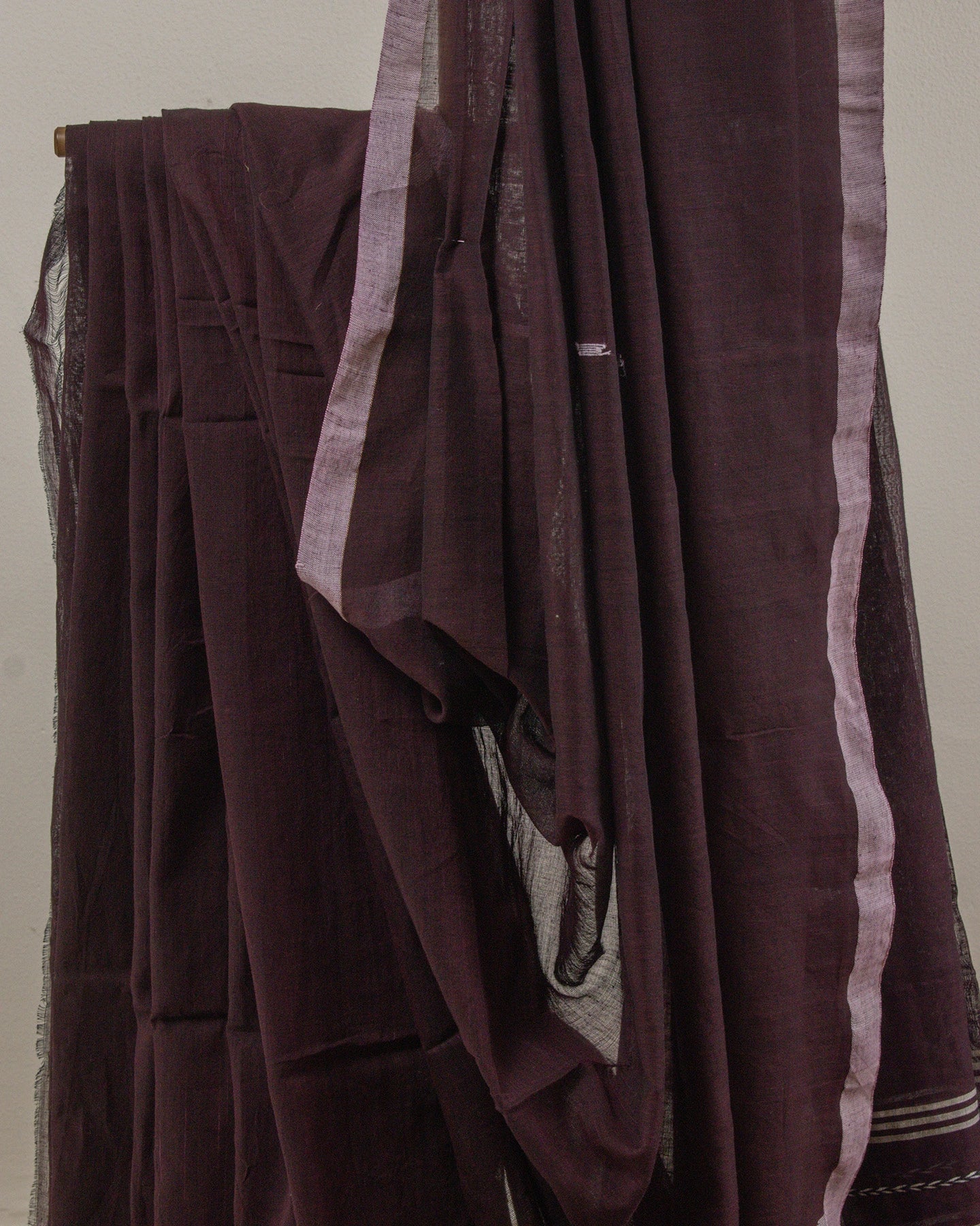 Jamdani Plum Stripes Saree
