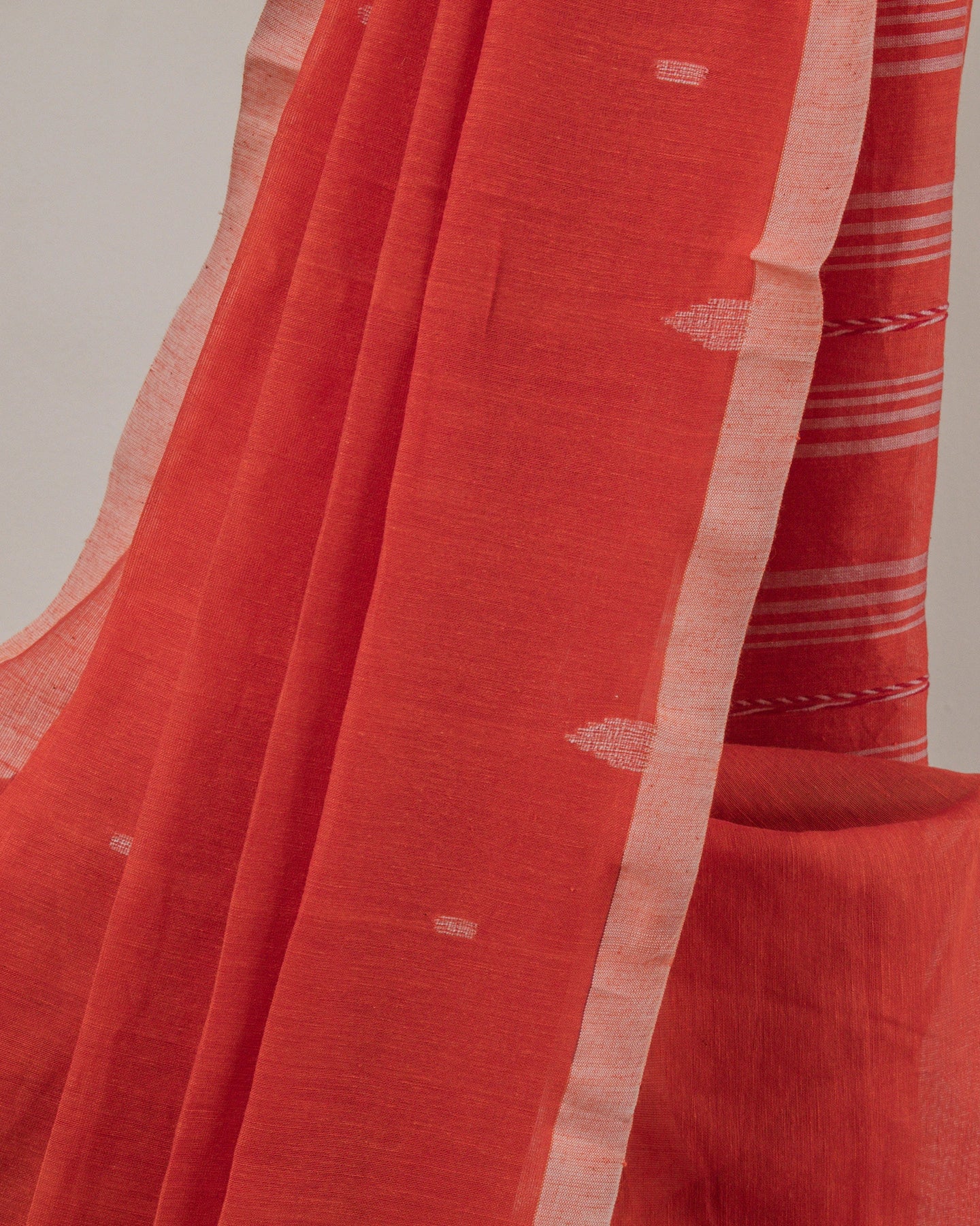 Jamdani Red Stripes Saree