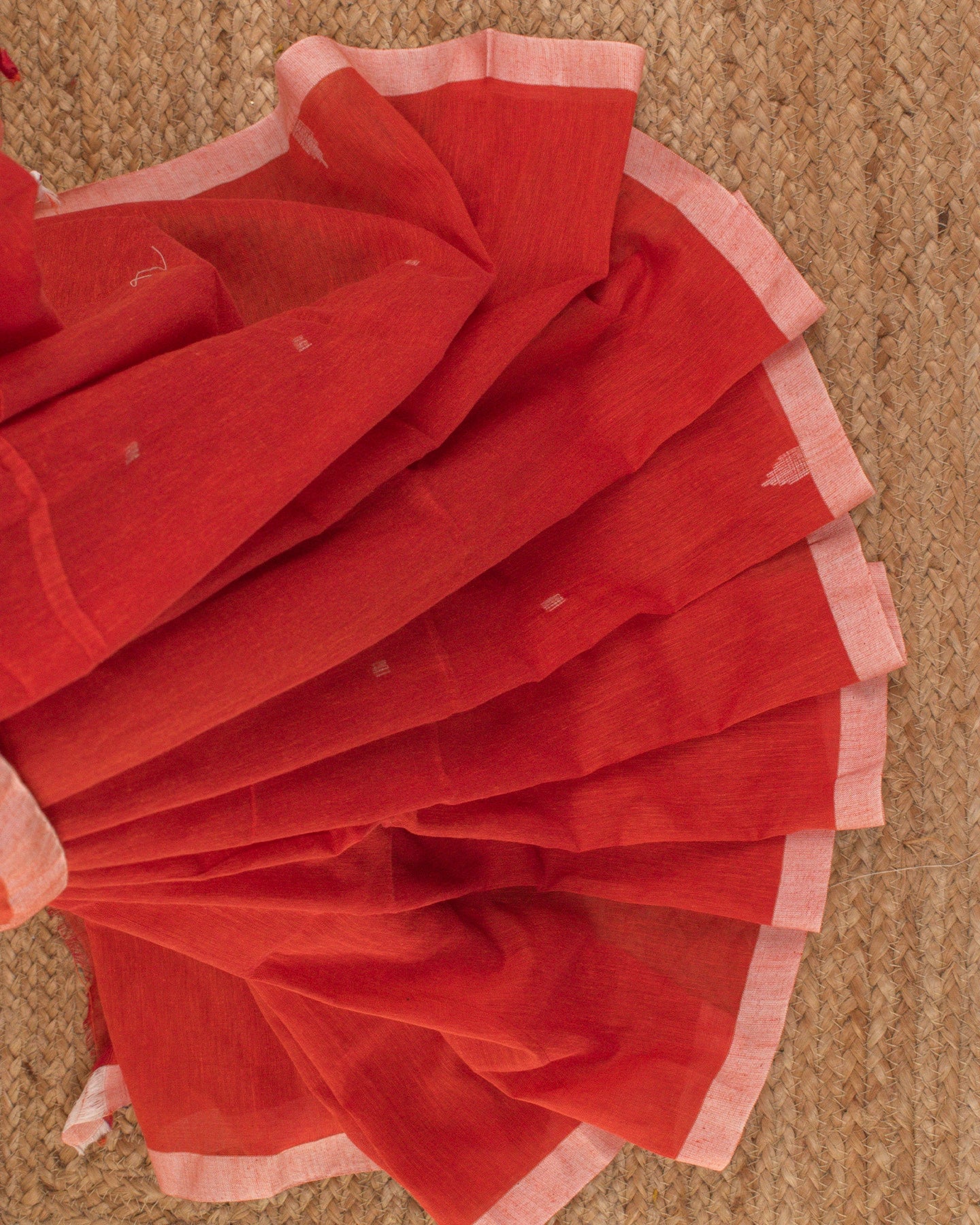 Jamdani Red Stripes Saree