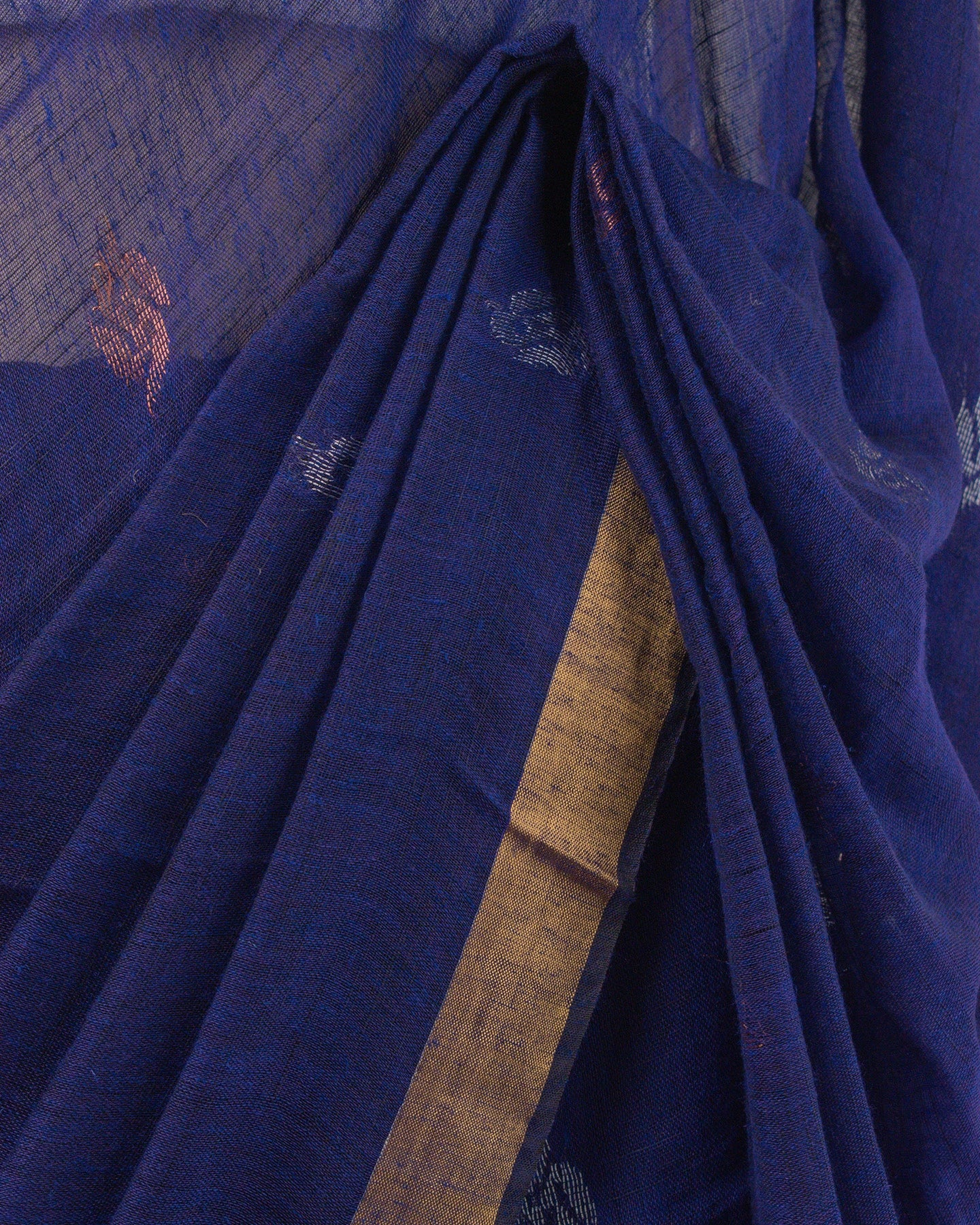 Kadambari Blue Handwoven Linen Saree