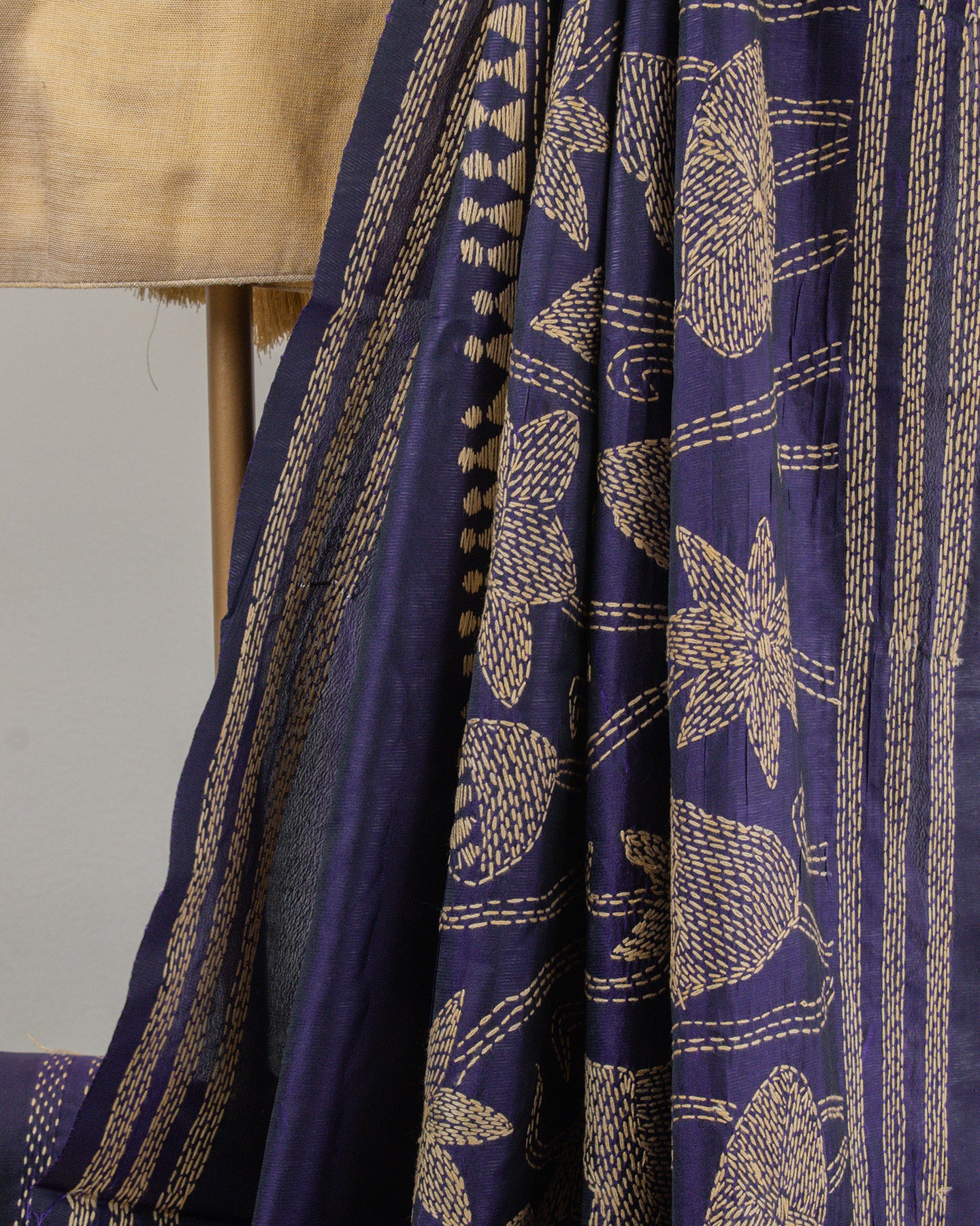 Kantha Blue Weaves Saree