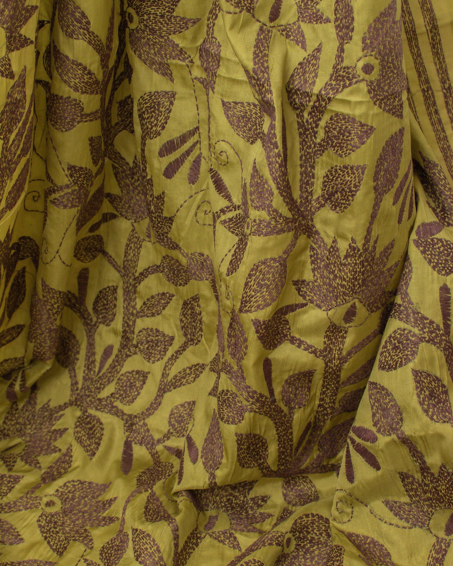 Kantha Floral Kiwi Saree