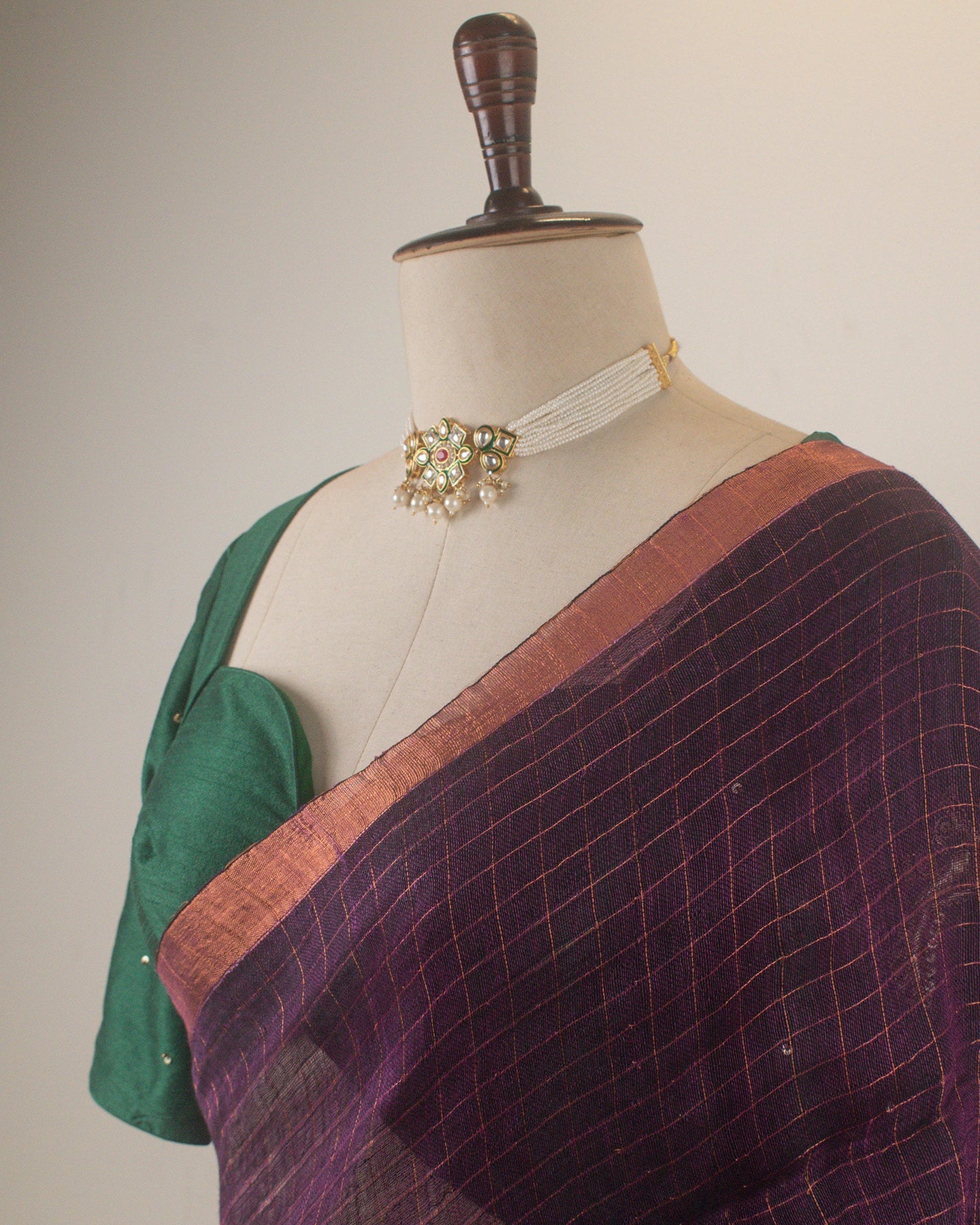 Madhavi Jamun Linen Saree
