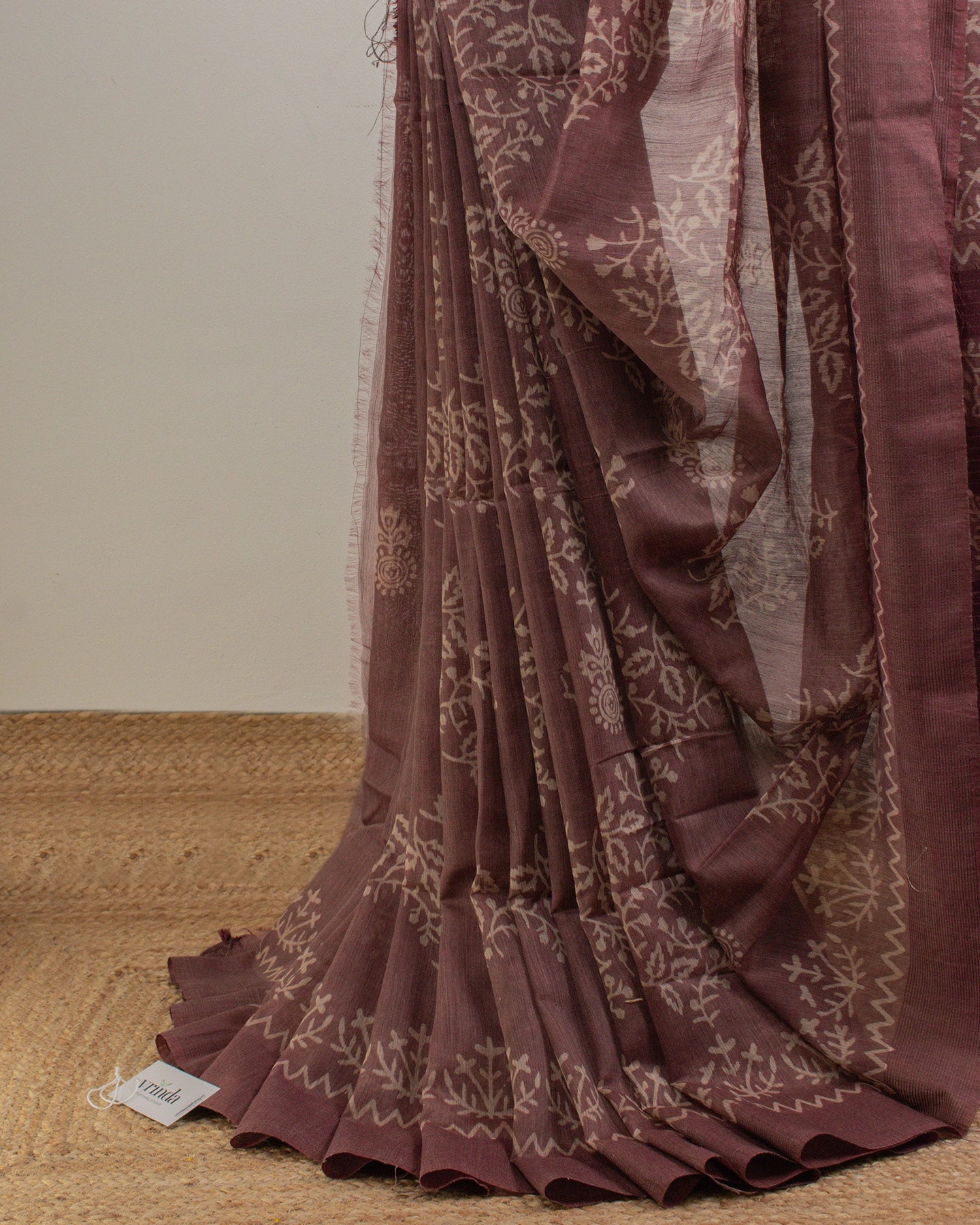 Mauve Ghicha Tussar Saree