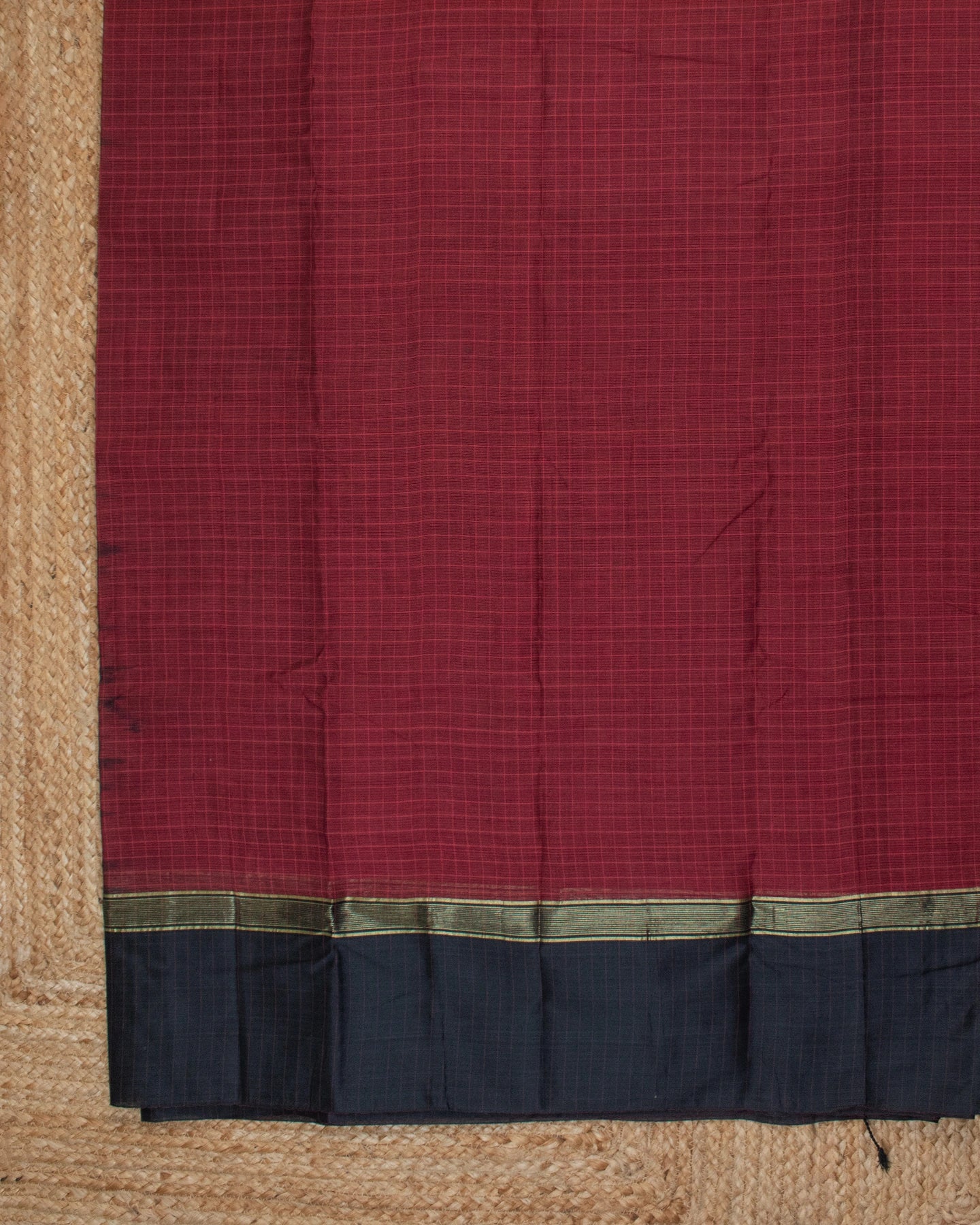 Mithila Maroon Bengal Cotton Silk Saree