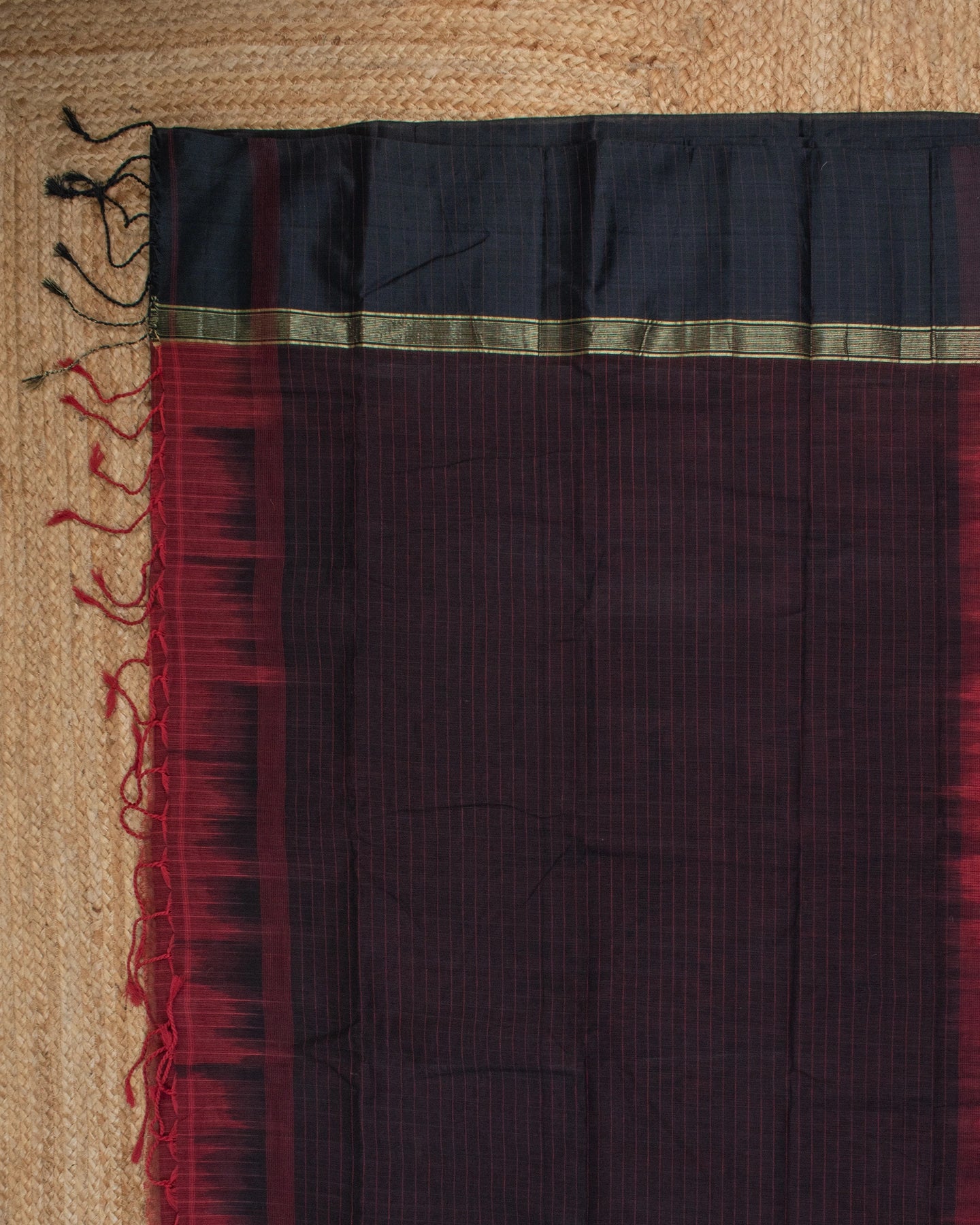 Mithila Maroon Bengal Cotton Silk Saree