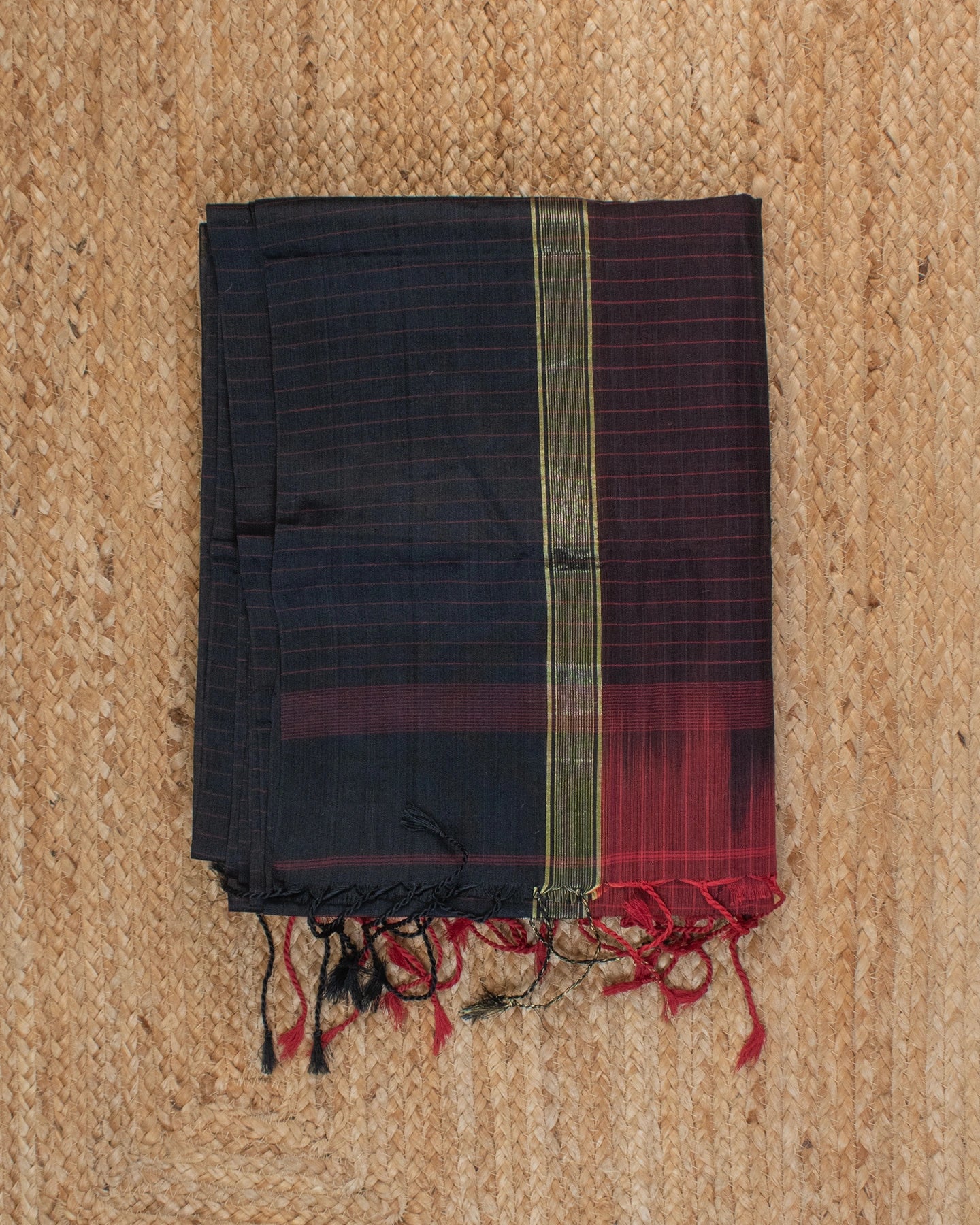 Mithila Maroon Bengal Cotton Silk Saree