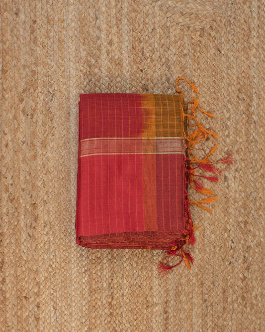 Mithila Mustard Bengal Cotton Silk Saree