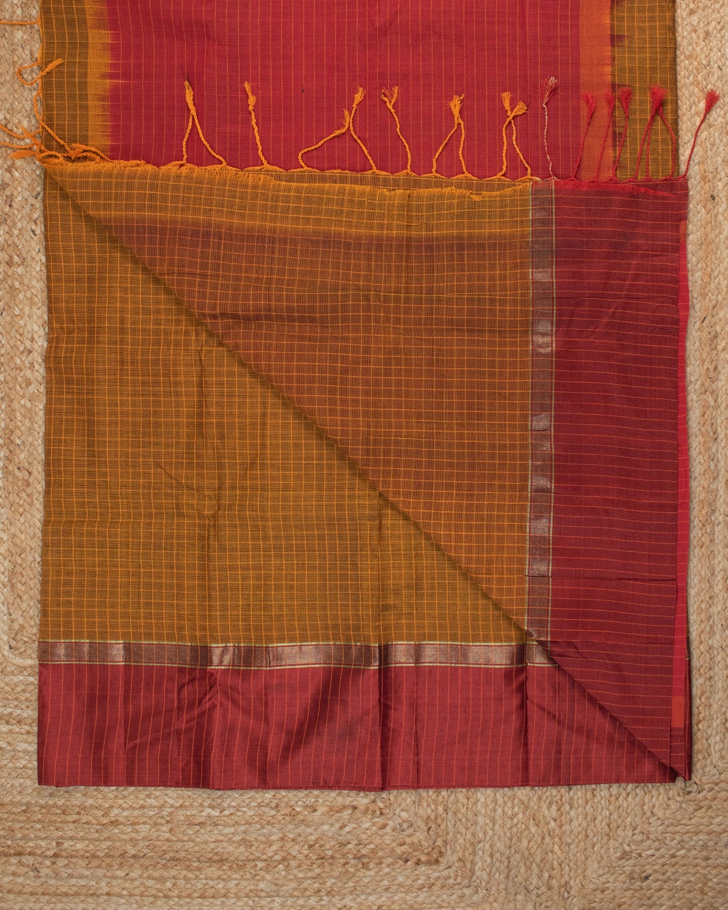 Mithila Mustard Bengal Cotton Silk Saree