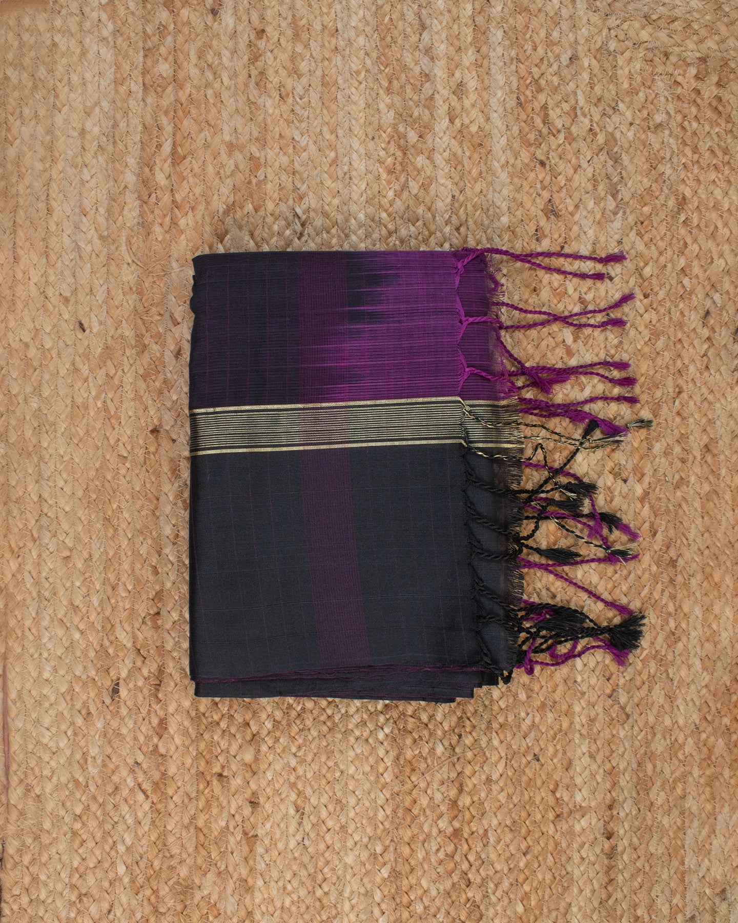 Mithila Purple Bengal Cotton Silk Saree