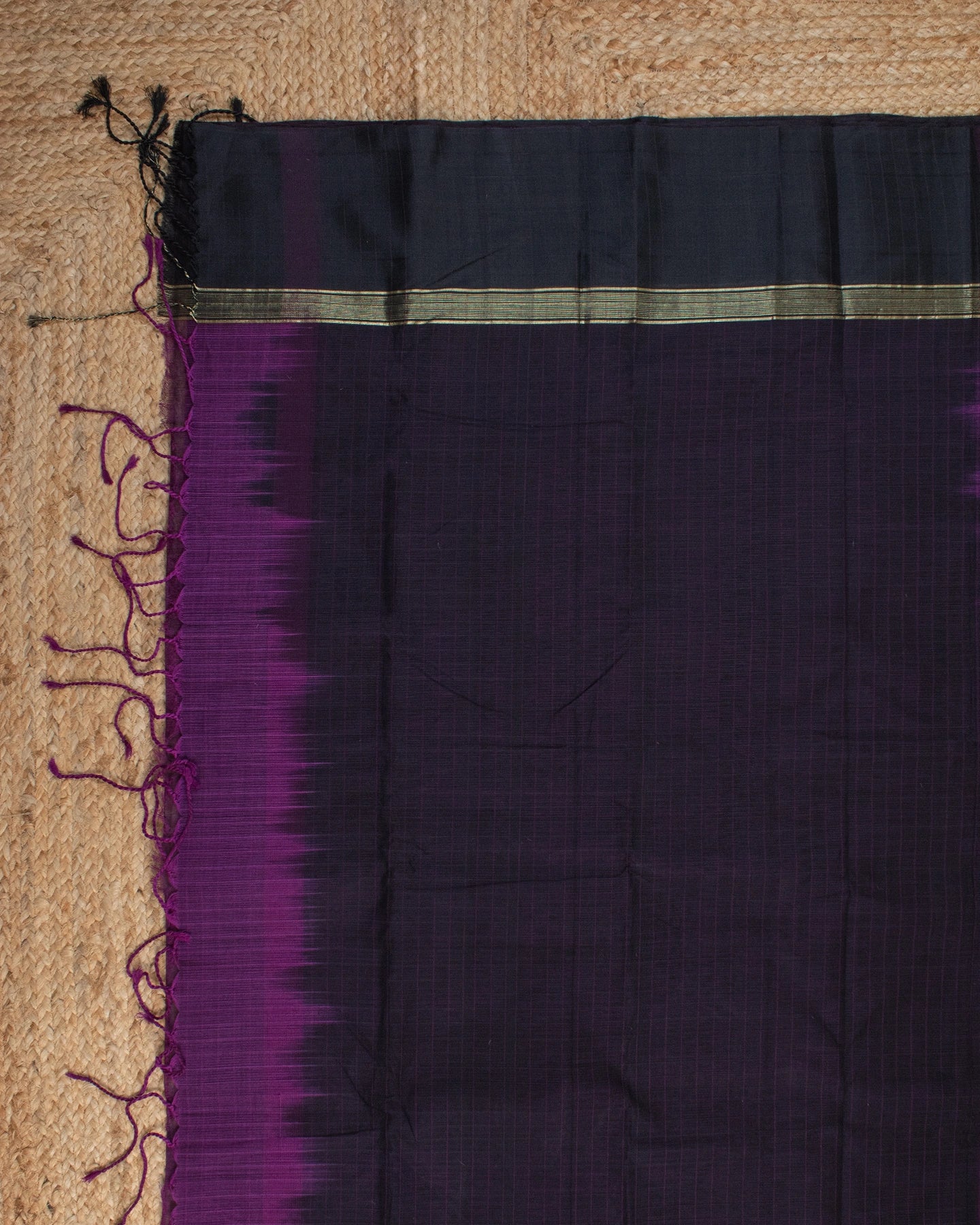 Mithila Purple Bengal Cotton Silk Saree