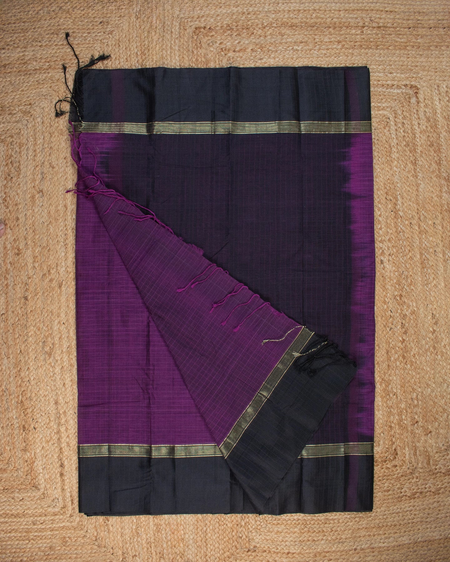 Mithila Purple Bengal Cotton Silk Saree