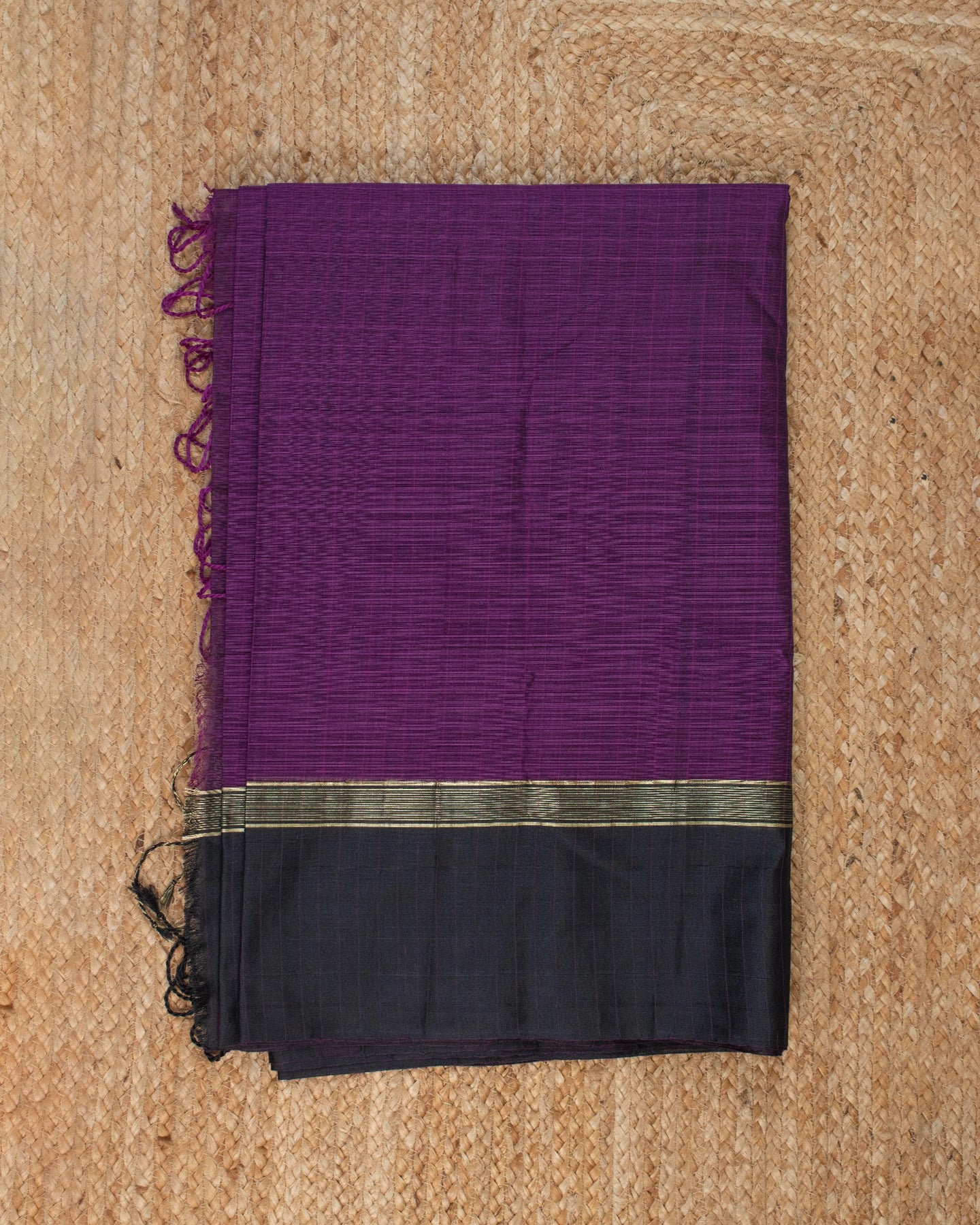 Mithila Purple Bengal Cotton Silk Saree