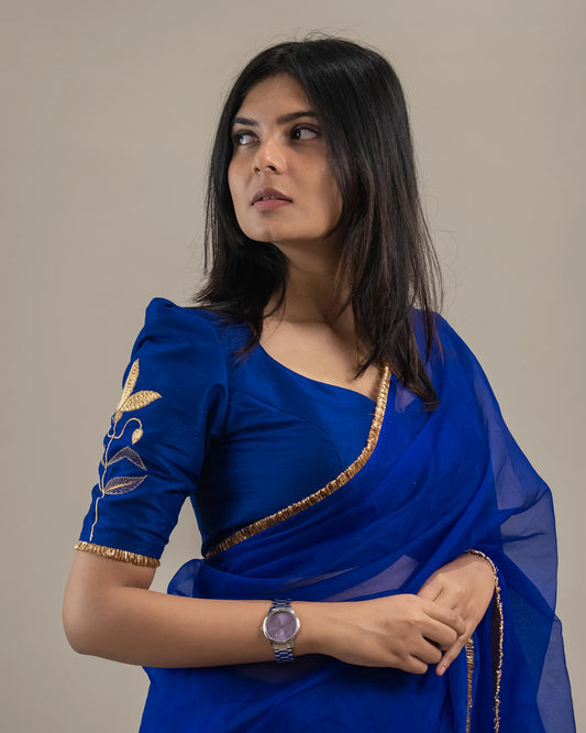 Neela Padma Zari Saree