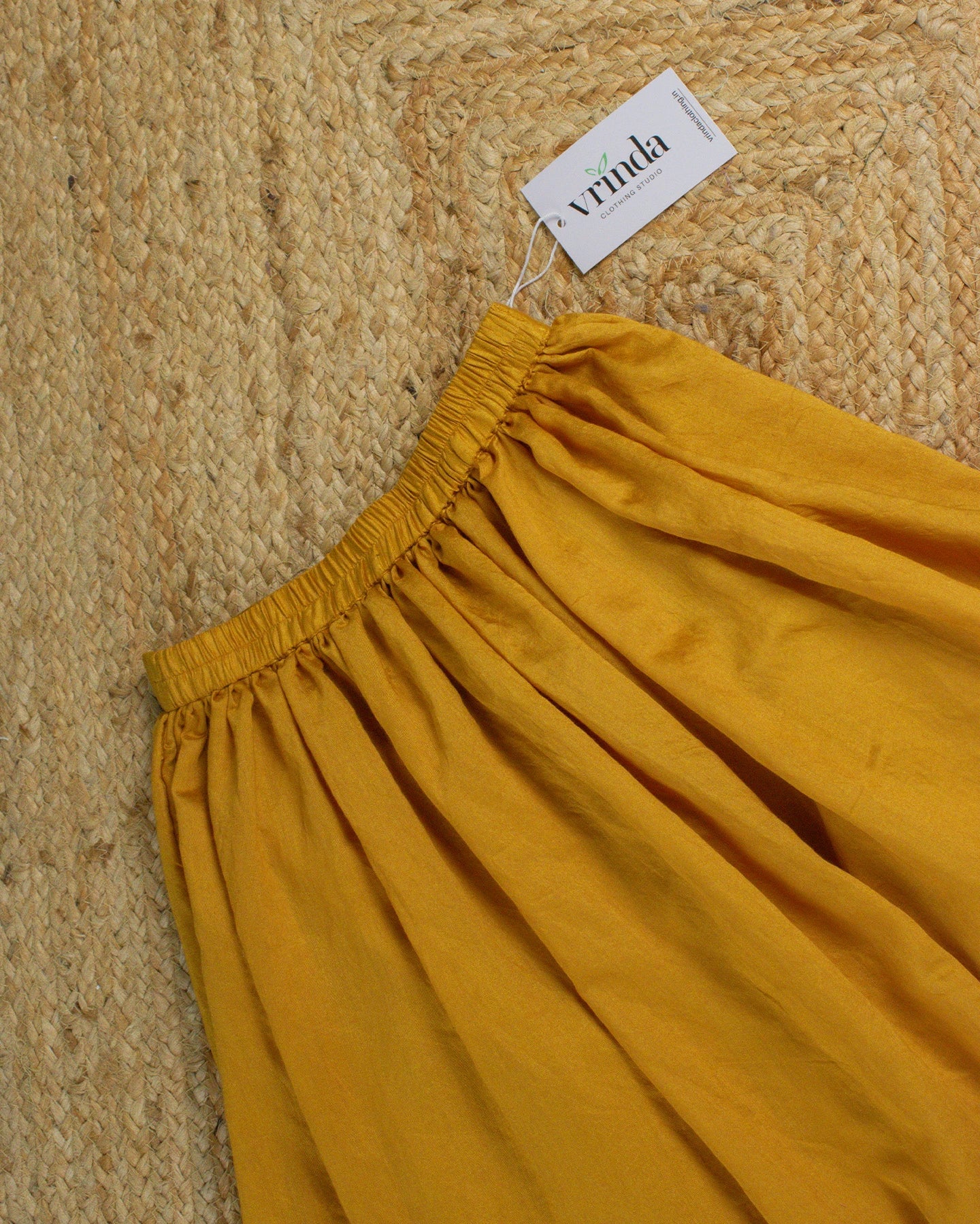 Ochre Chanderi Kids Skirt