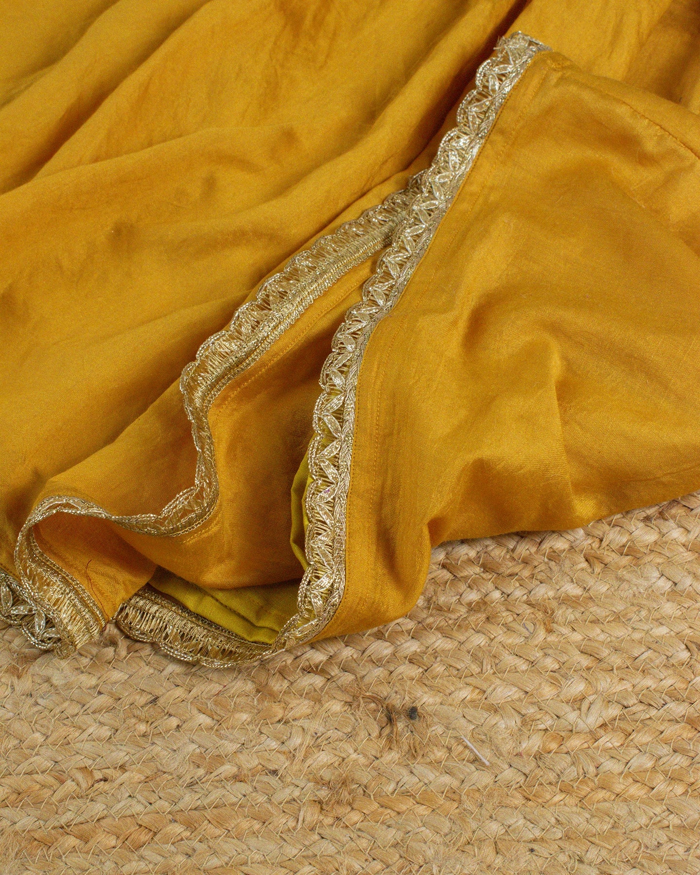 Ochre Chanderi Kids Skirt