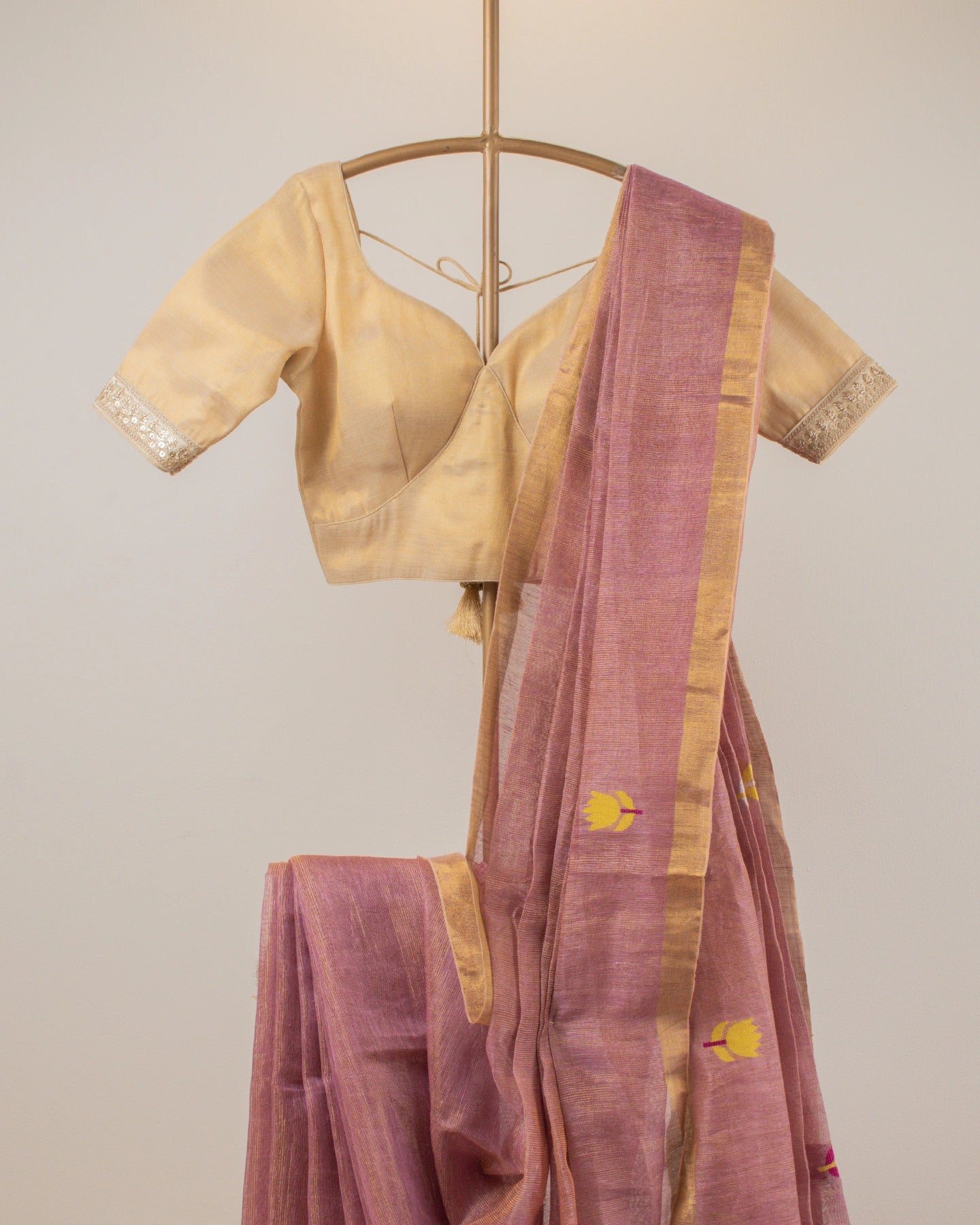 Onion Pink Paithani Handwoven Saree