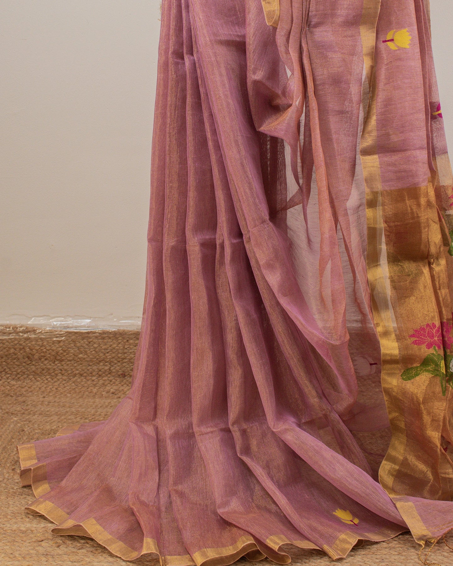 Onion Pink Paithani Handwoven Saree