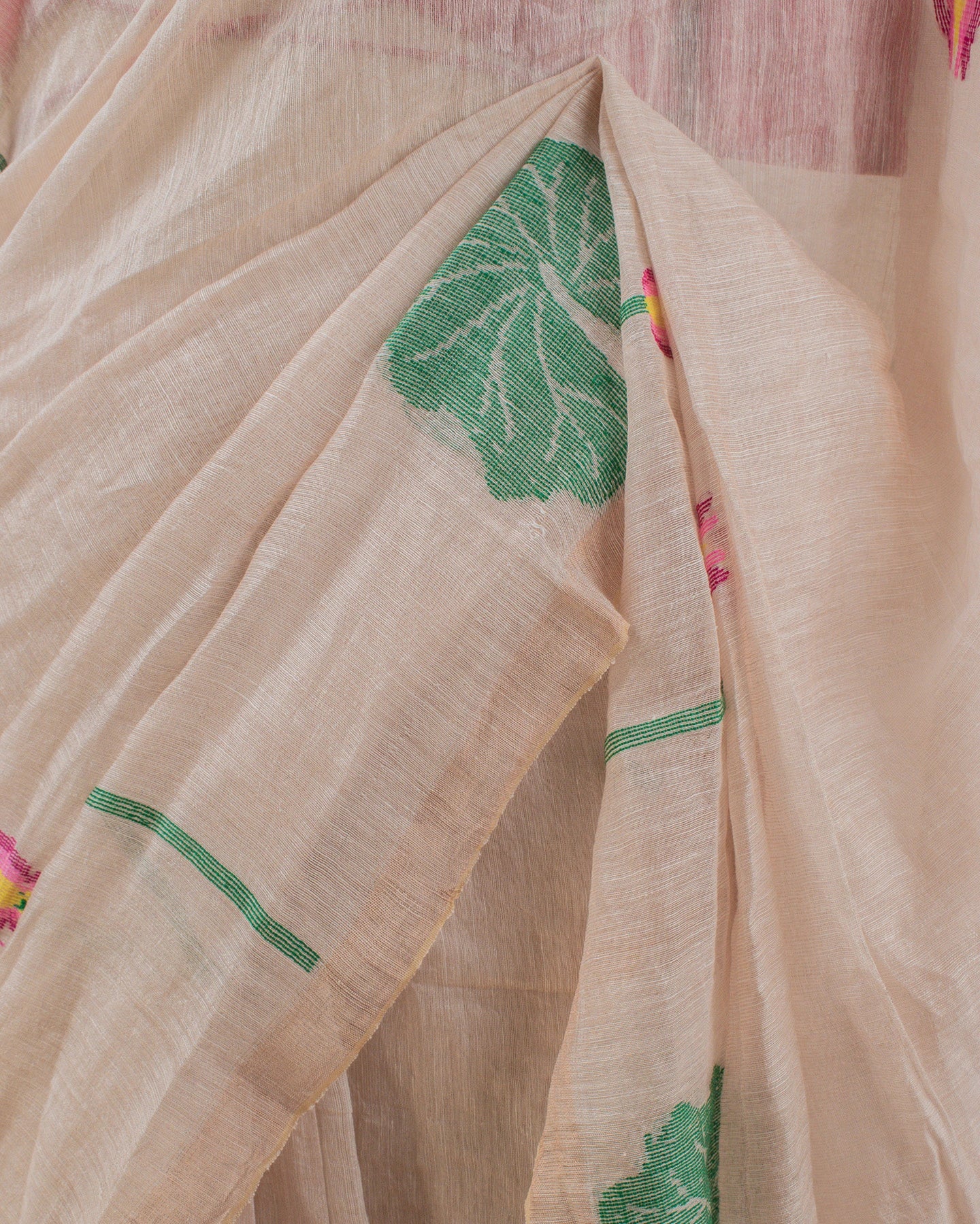 Pink Lotus Zari Handwoven Saree