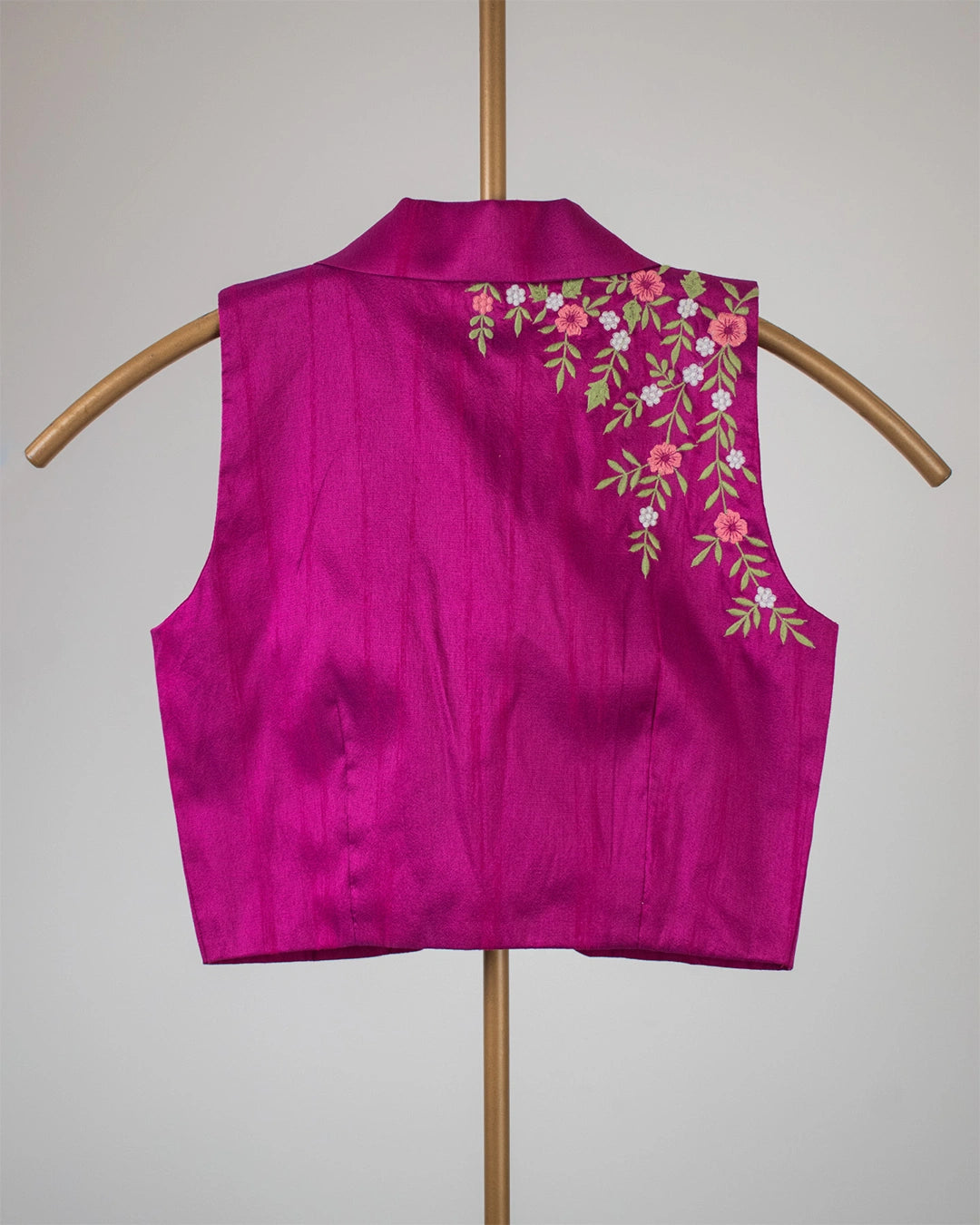 Purple Floral Lapel Blouse