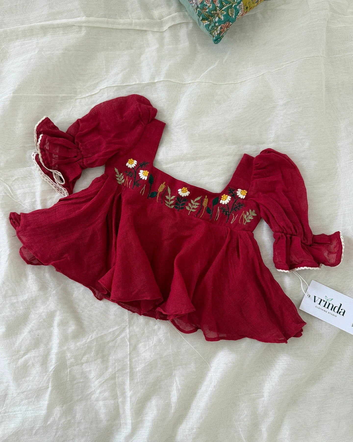 Paint It Red Embroidered Dress